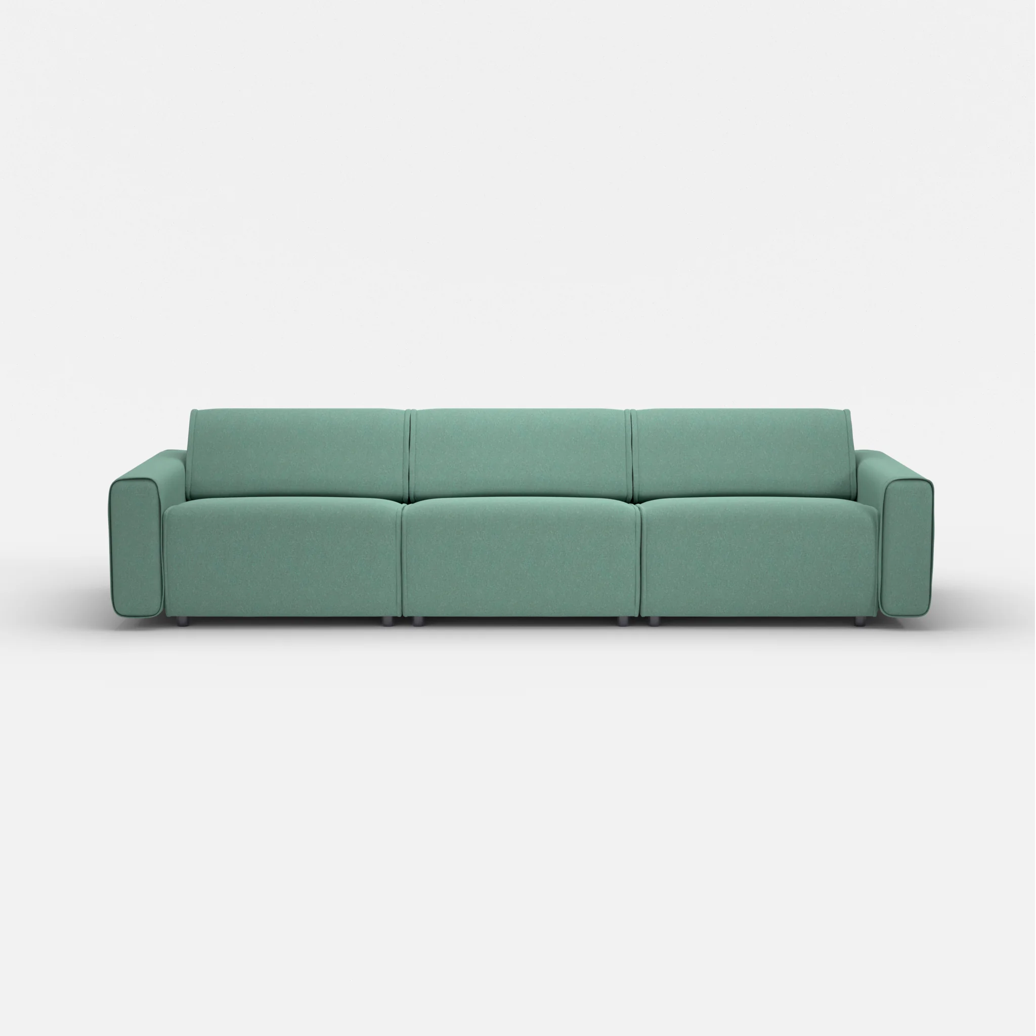 3 Sitzer Sofa Belleform mit breiter Armlehne 3 dama0045 in Türkis von vorne