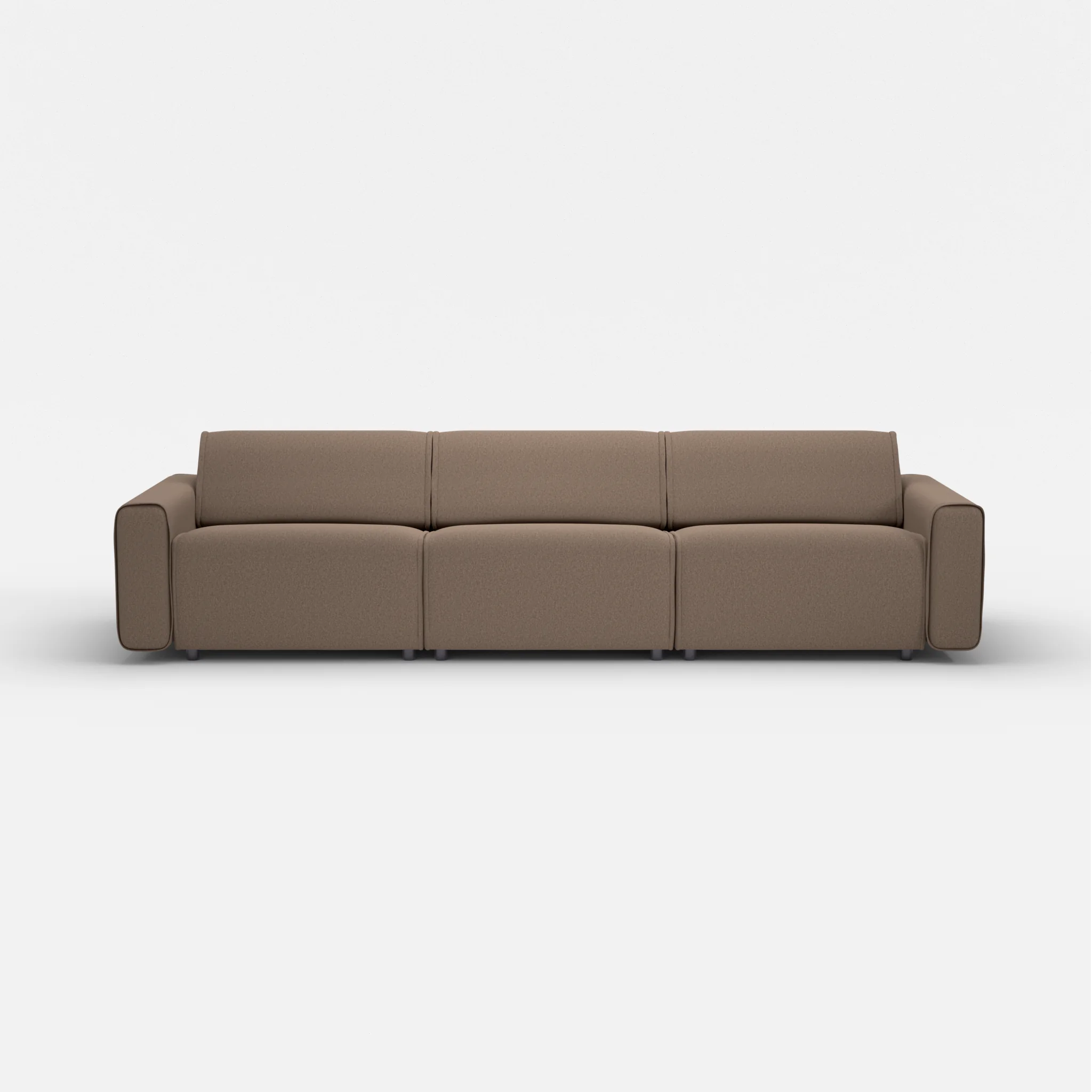 3 Sitzer Sofa Belleform mit breiter Armlehne 3 dama0051 in Braun von vorne