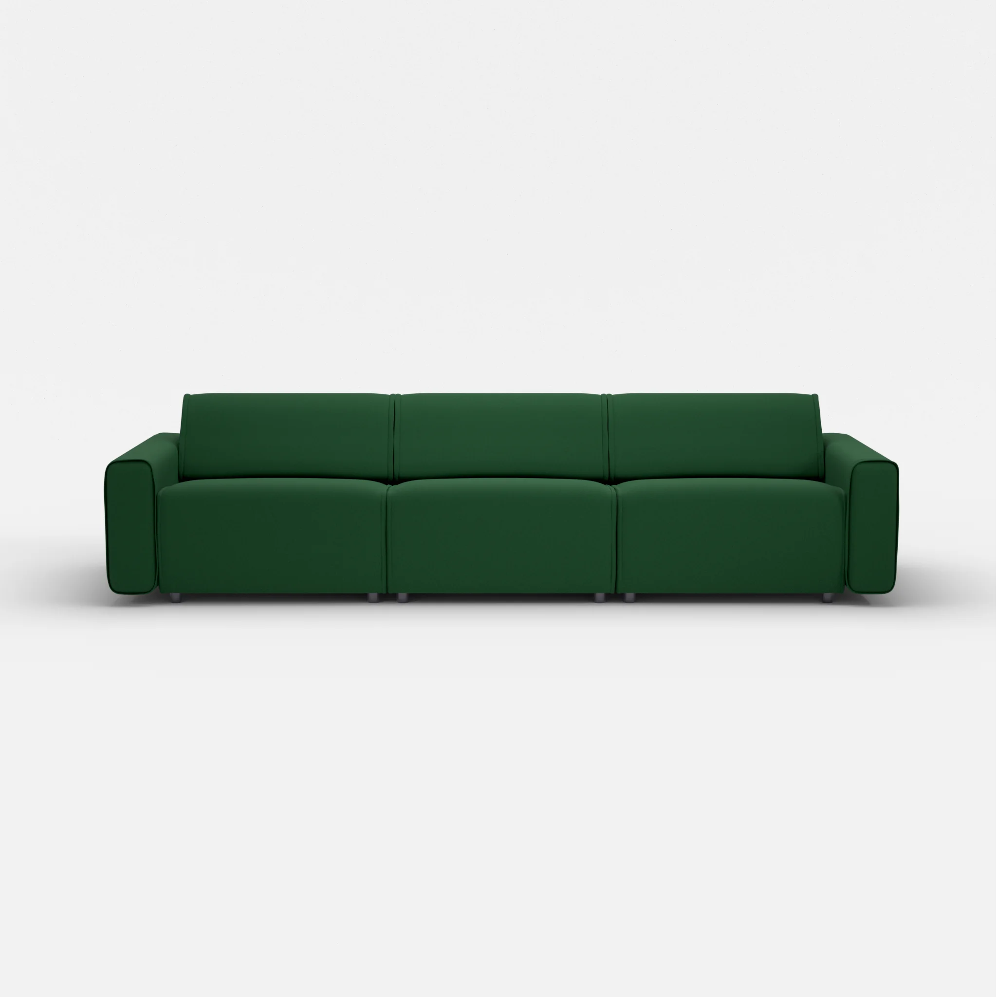 3 Sitzer Sofa Belleform mit breiter Armlehne 3 dama0052 in Dunkelgrün von vorne