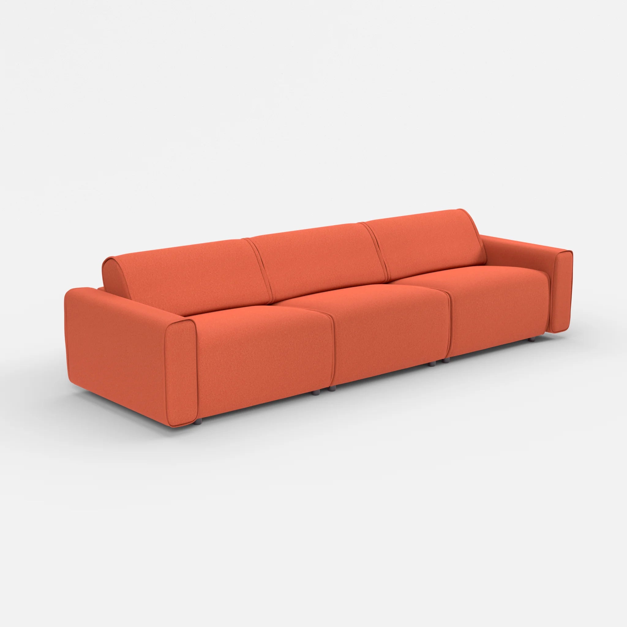 3 Sitzer Sofa Belleform mit breiter Armlehne 3 dama0062 in Orange von der Seite