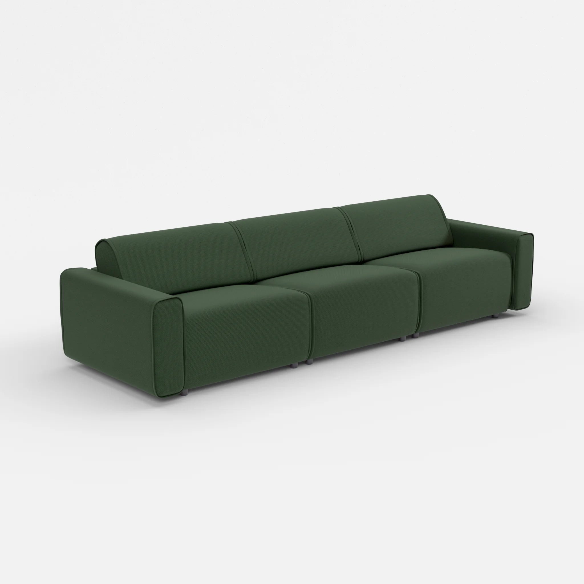 3 Sitzer Sofa Belleform mit breiter Armlehne 3 nabucco7029 in Dunkelgrün von der Seite
