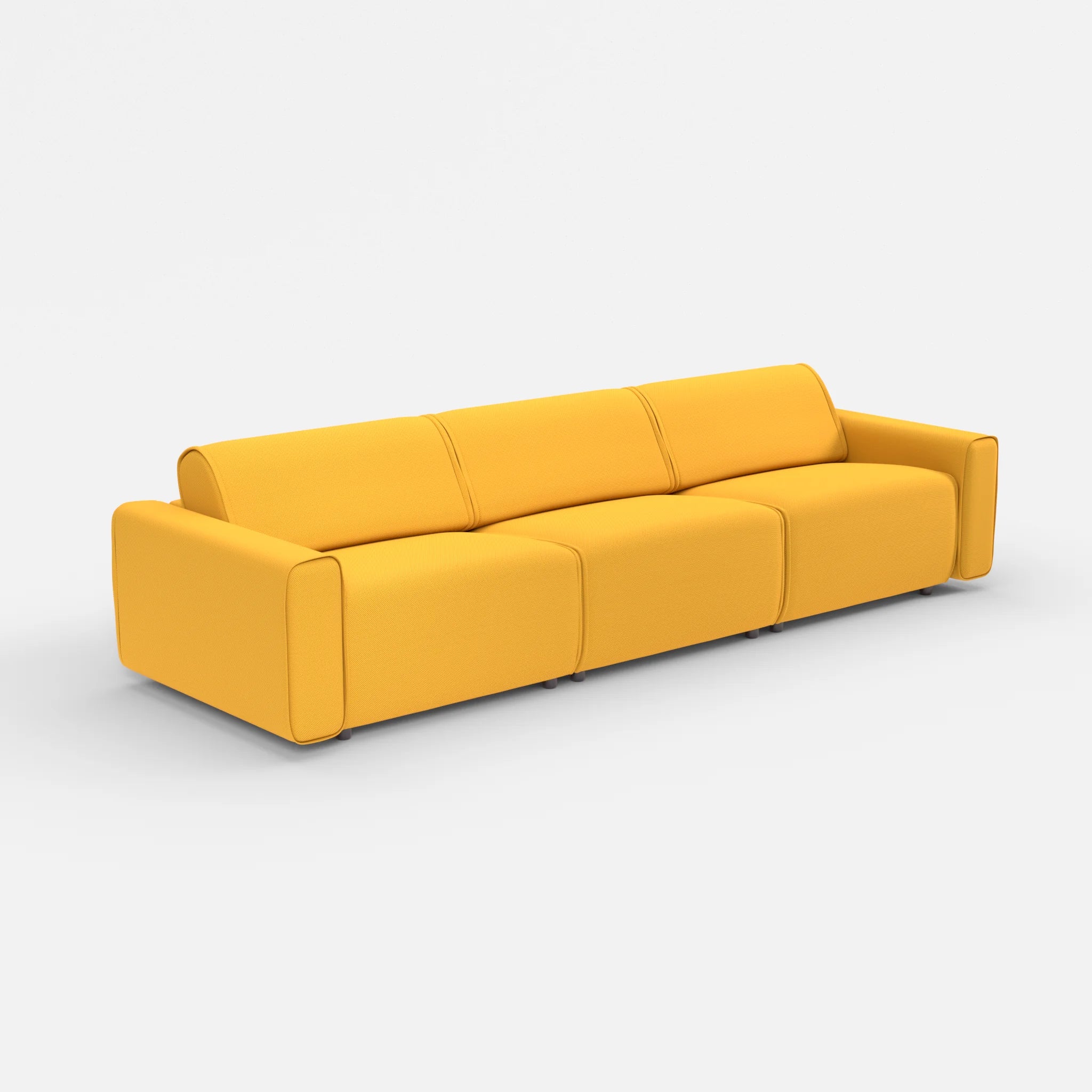 3 Sitzer Sofa Belleform mit breiter Armlehne 3 novumcurry in Curry von der Seite