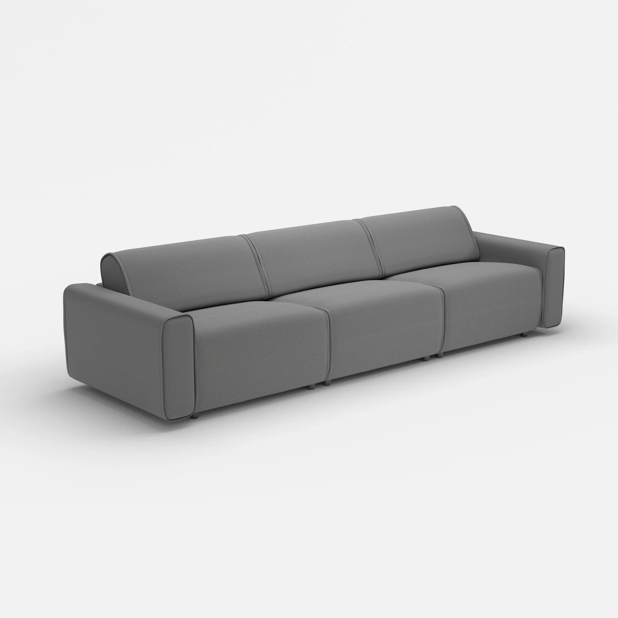 3 Sitzer Sofa Belleform mit breiter Armlehne 3 novumkies in Mittelgrau von der Seite