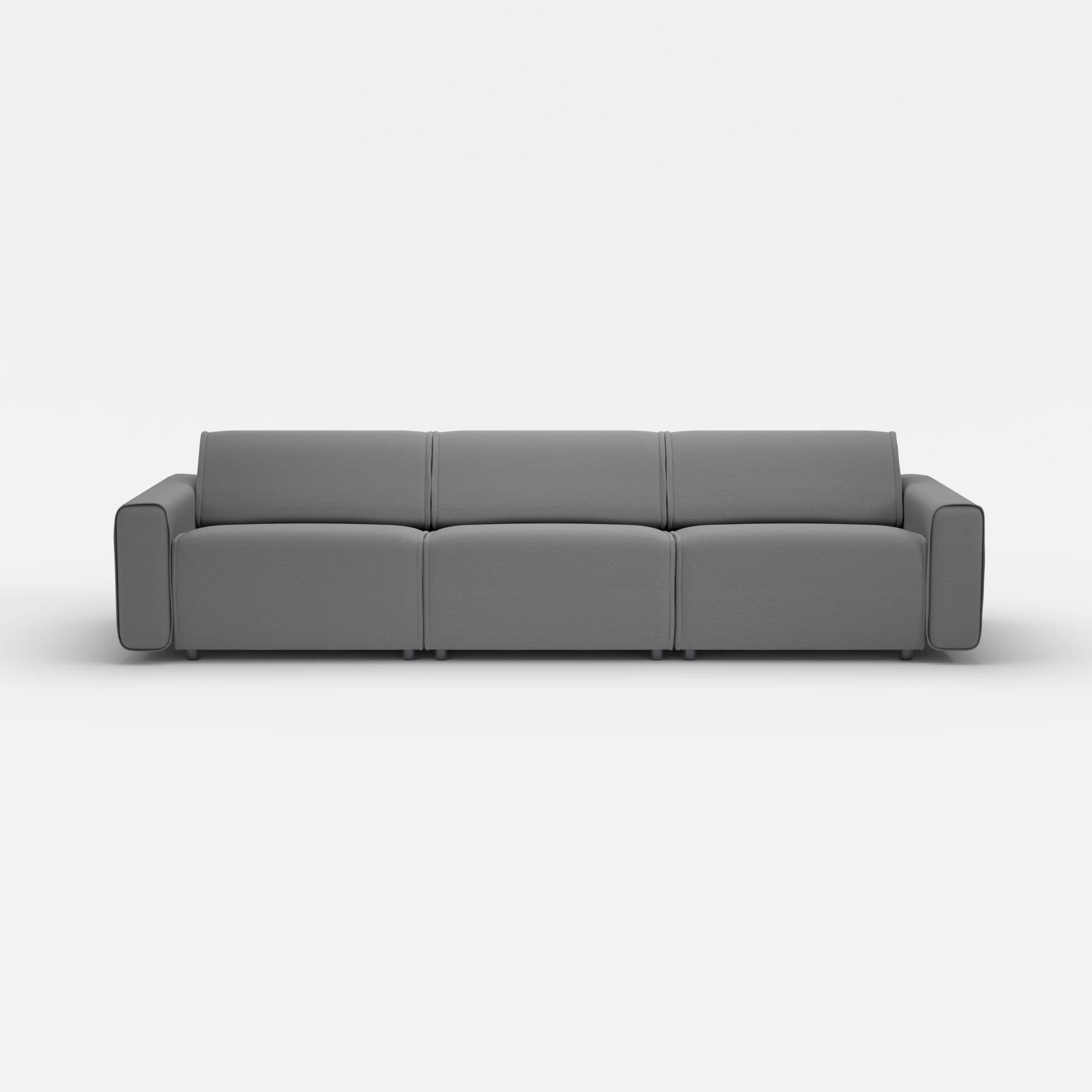 3 Sitzer Sofa Belleform mit breiter Armlehne 3 novumkies in Mittelgrau von vorne