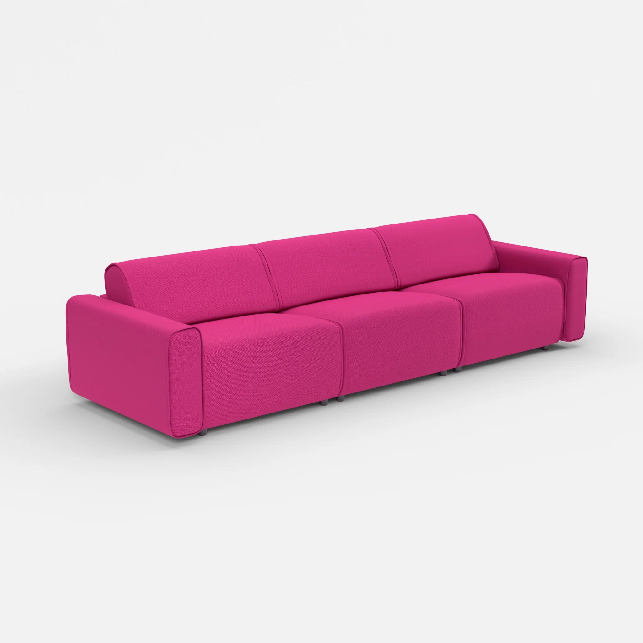 3 Sitzer Sofa Belleform mit breiter Armlehne 3 novummagenta in Magenta von der Seite