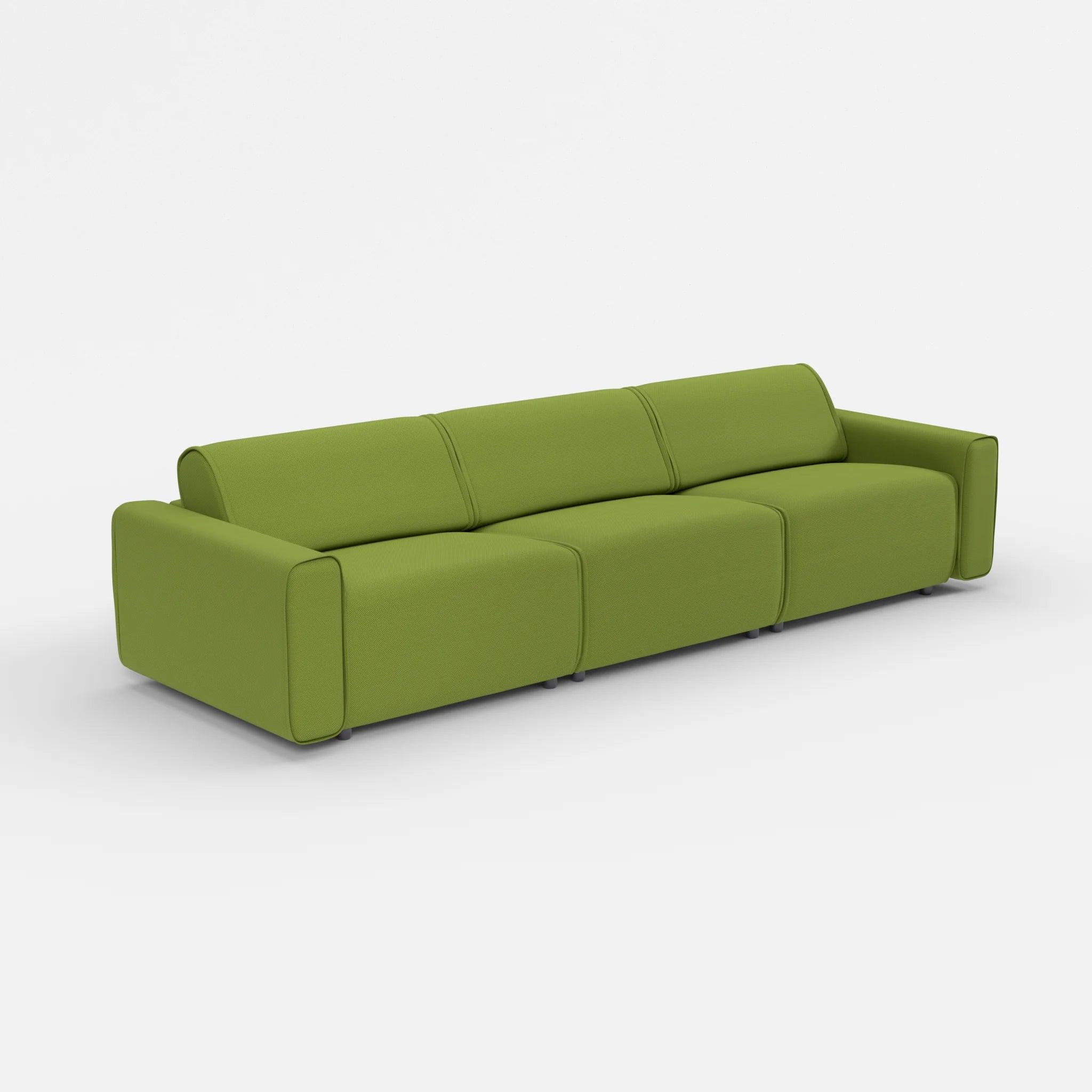3 Sitzer Sofa Belleform mit breiter Armlehne 3 novummoss in Grün von der Seite