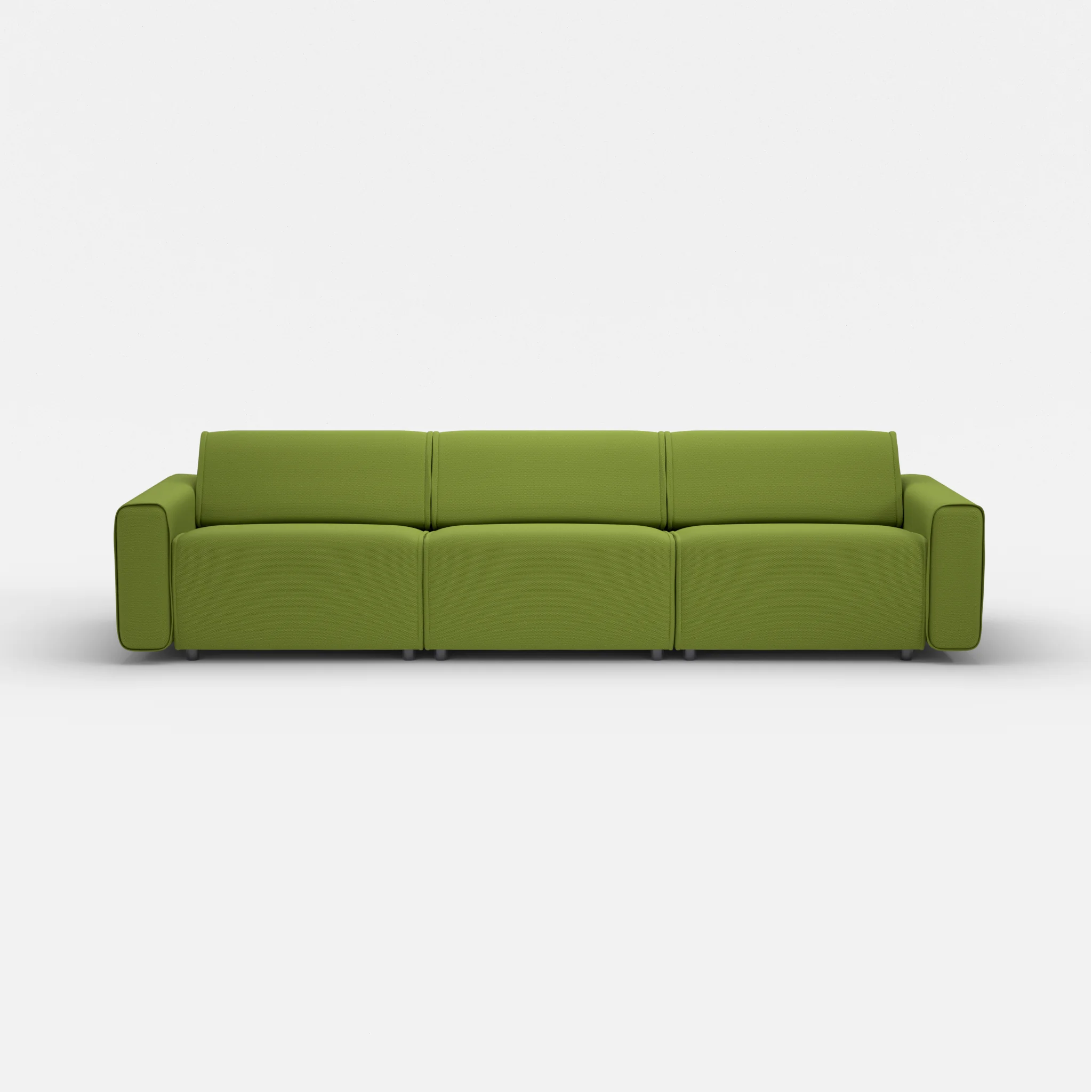 3 Sitzer Sofa Belleform mit breiter Armlehne 3 novummoss in Grün von vorne