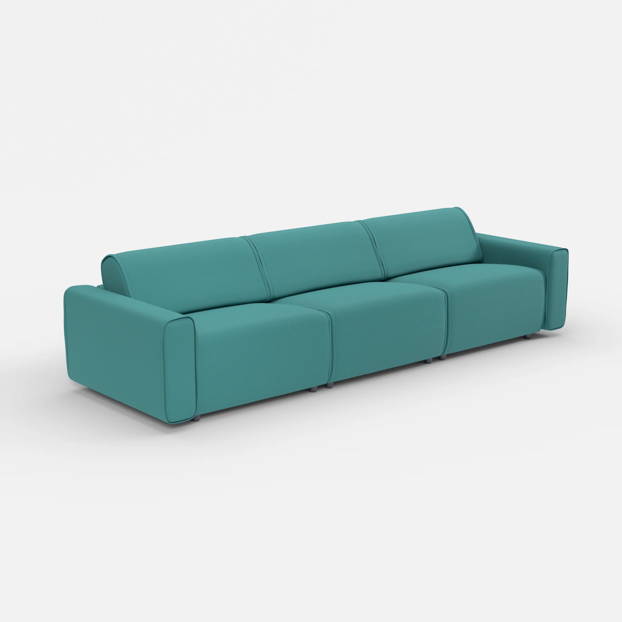 3 Sitzer Sofa Belleform mit breiter Armlehne 3 novumprisma in Türkis von der Seite
