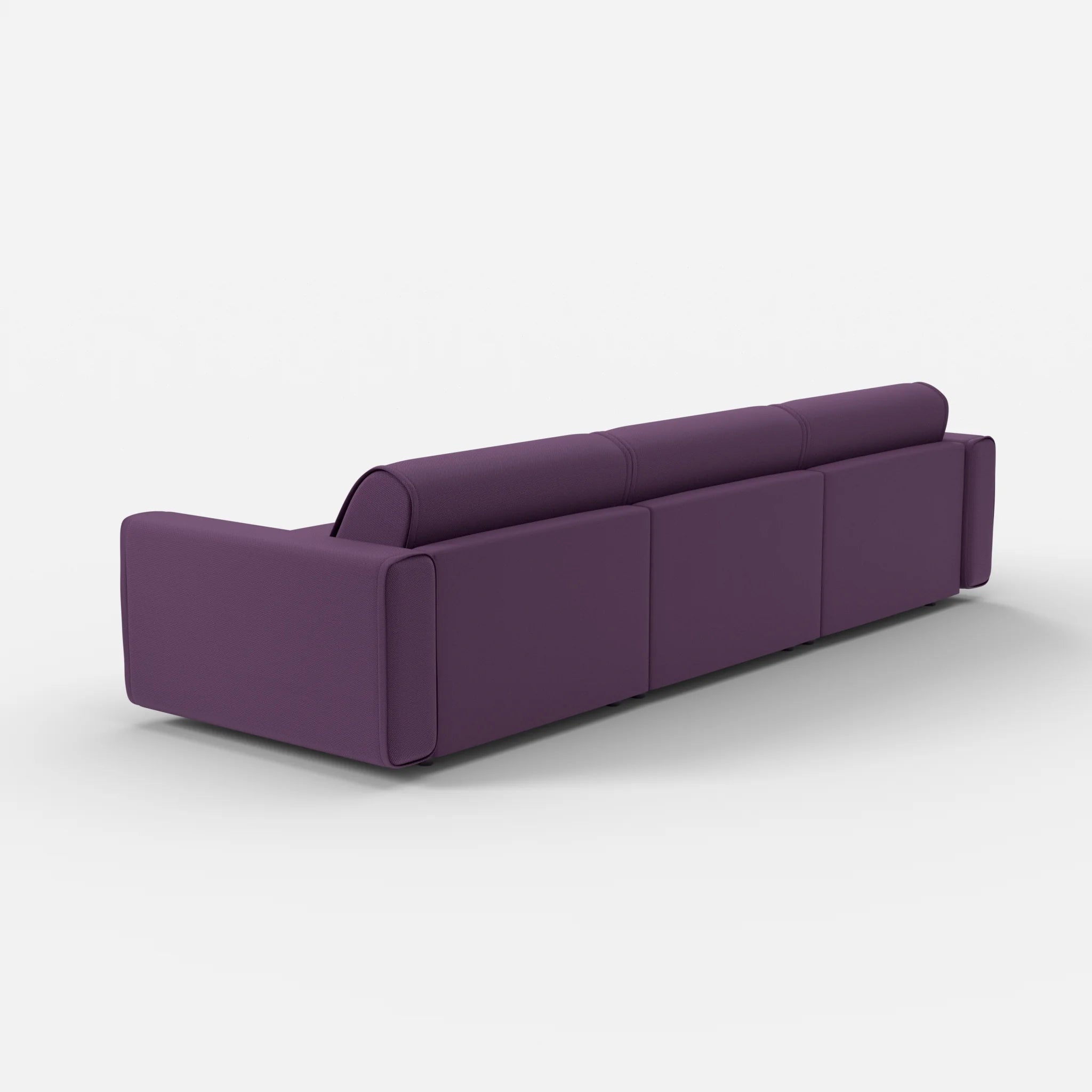 3 Sitzer Sofa Belleform mit breiter Armlehne 3 novumprune in Violett von hinten