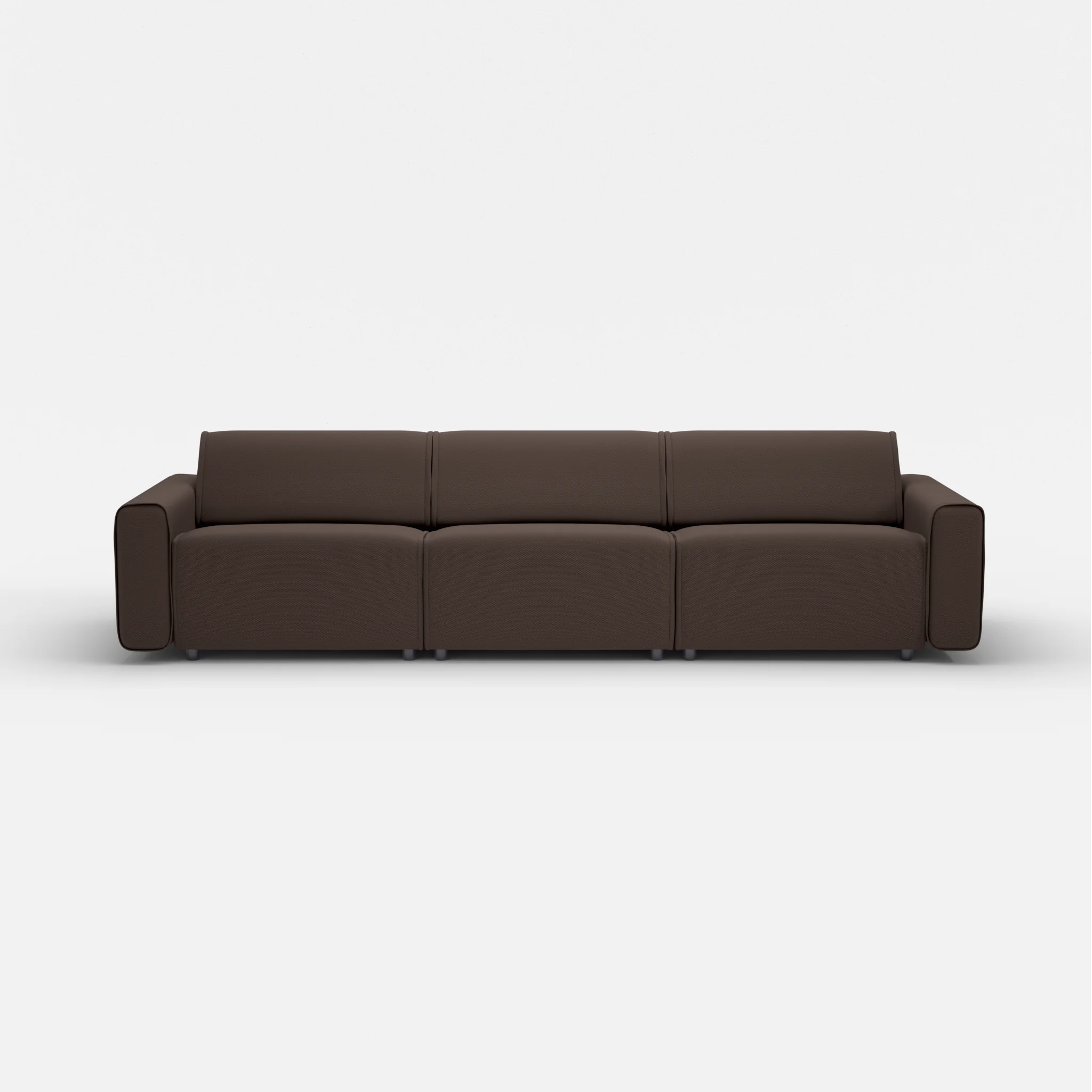 3 Sitzer Sofa Belleform mit breiter Armlehne 3 novumrosewood in Dunkelbraun von vorne