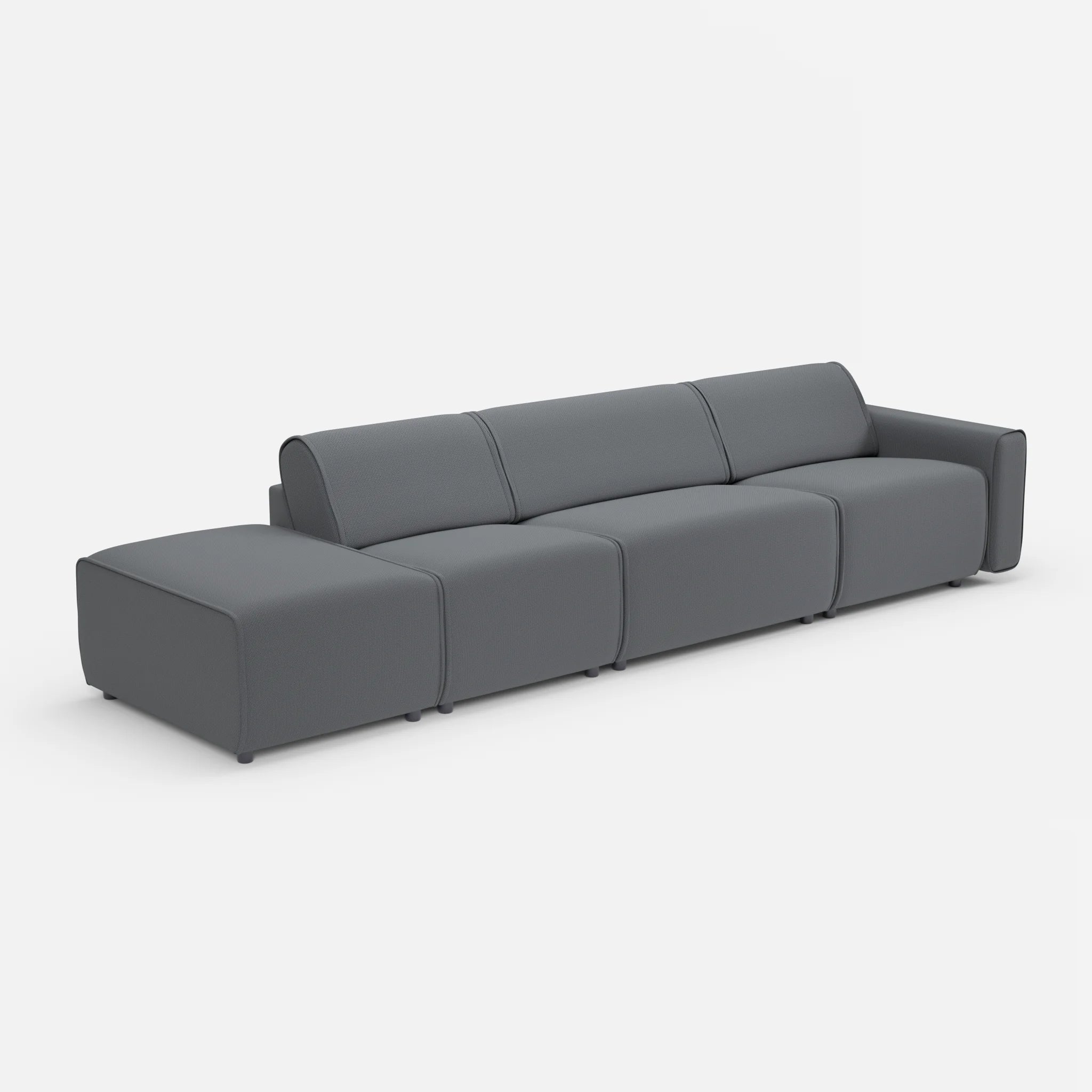 3 Sitzer Sofa Belleform mit offener Seite links 1 credoasphalt in Anthrazit von der Seite