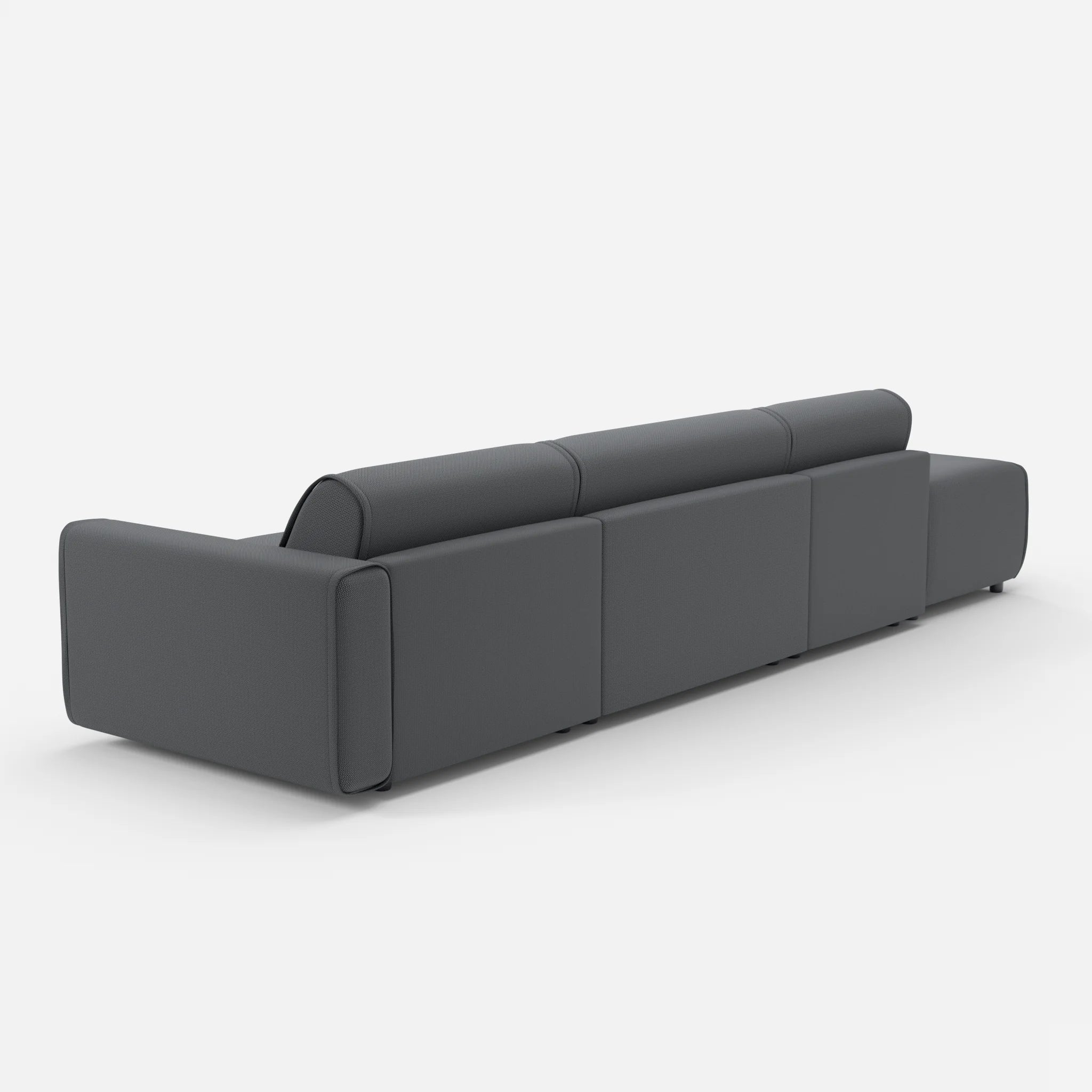 3 Sitzer Sofa Belleform mit offener Seite links 1 credoasphalt in Anthrazit von hinten