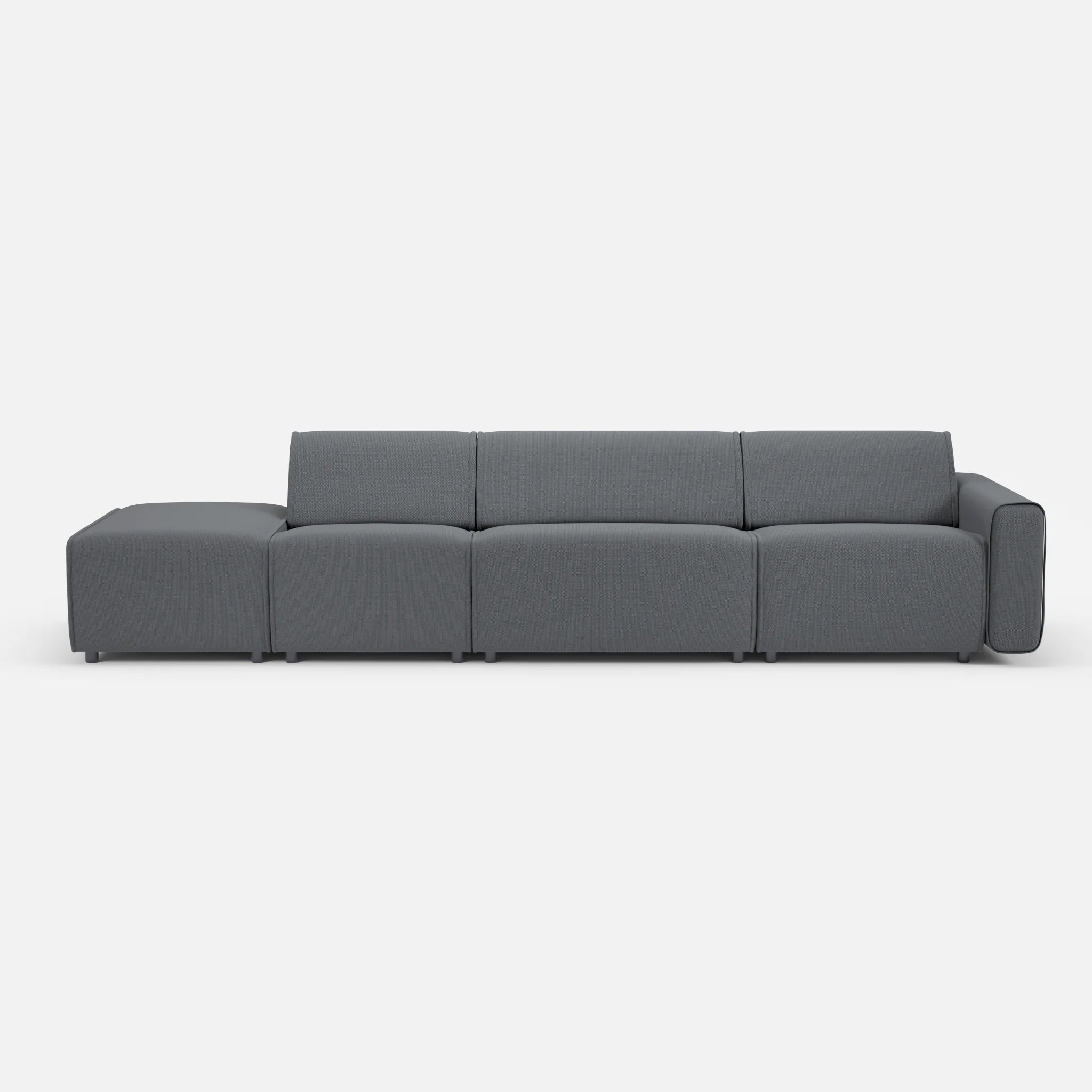 3 Sitzer Sofa Belleform mit offener Seite links 1 credoasphalt in Anthrazit von vorne