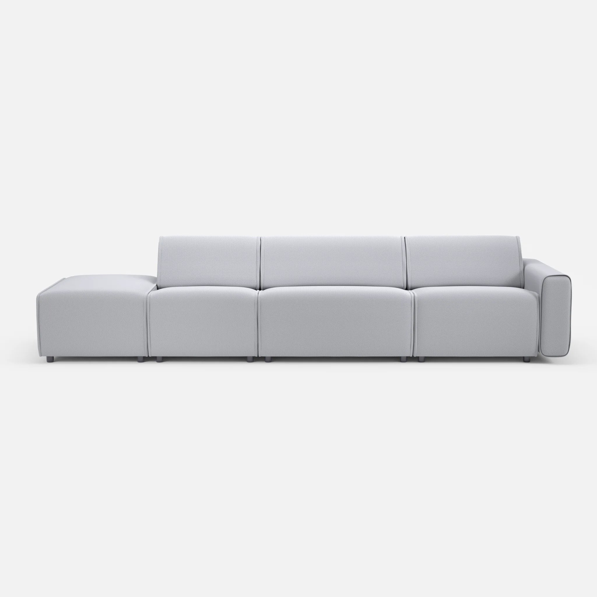 3 Sitzer Sofa Belleform mit offener Seite links 1 credochalk in Hellgrau von vorne