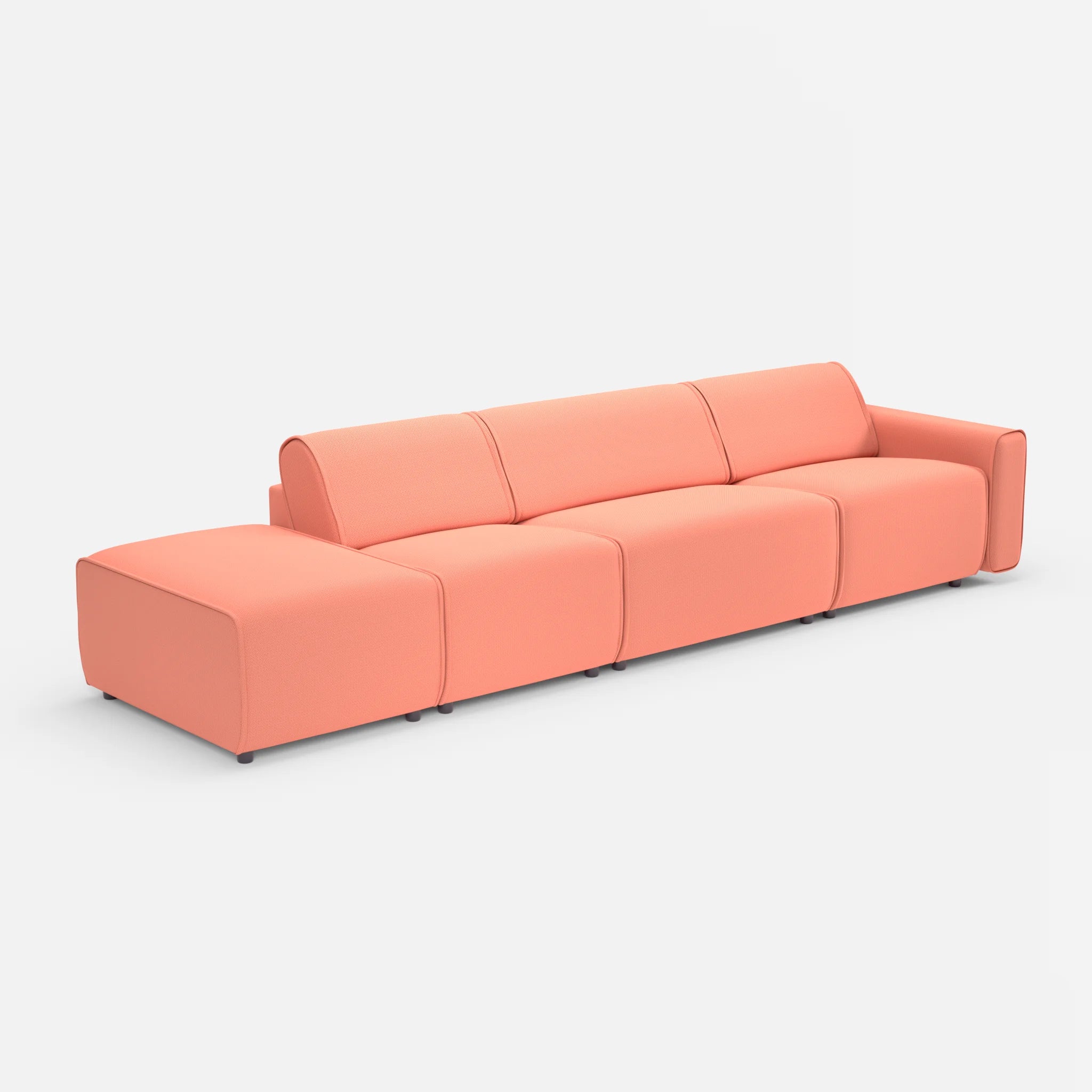 3 Sitzer Sofa Belleform mit offener Seite links 1 credograpefruit in Coral von der Seite