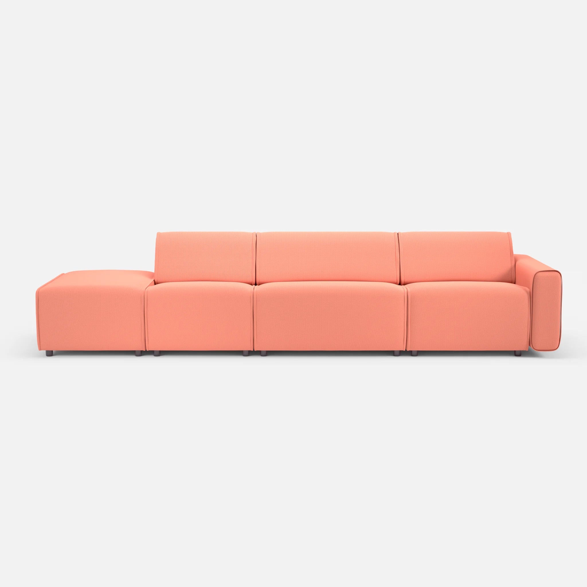 3 Sitzer Sofa Belleform mit offener Seite links 1 credograpefruit in Coral von vorne