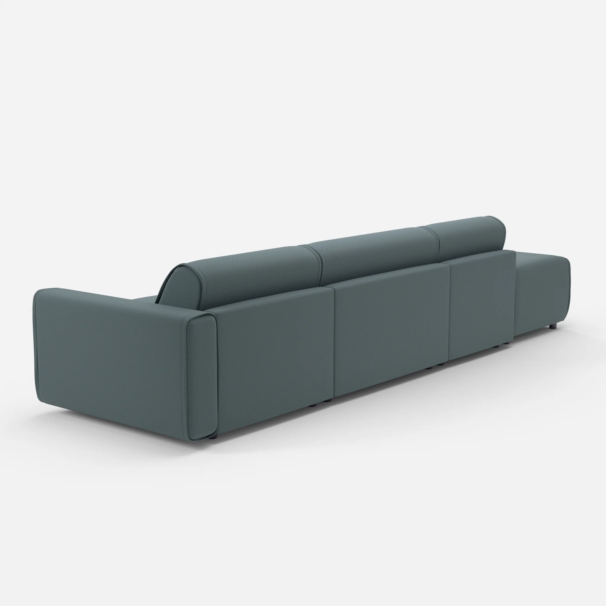 3 Sitzer Sofa Belleform mit offener Seite links 1 credojaspis in Türkis von hinten