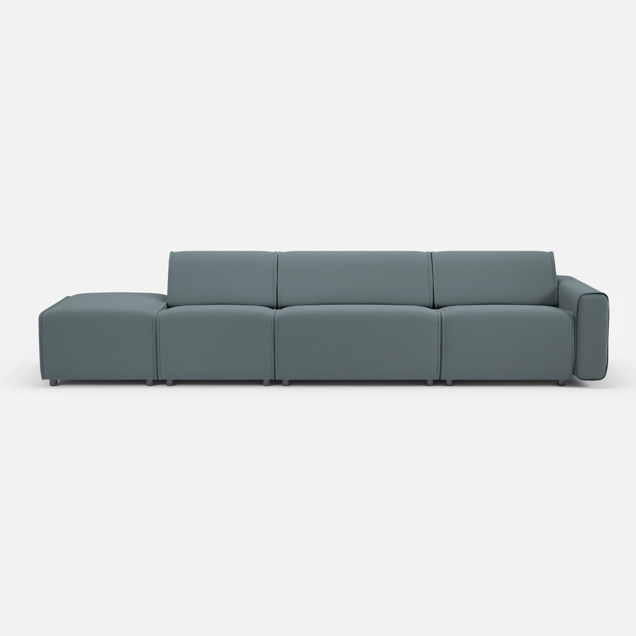 3 Sitzer Sofa Belleform mit offener Seite links 1 credojaspis in Türkis von vorne