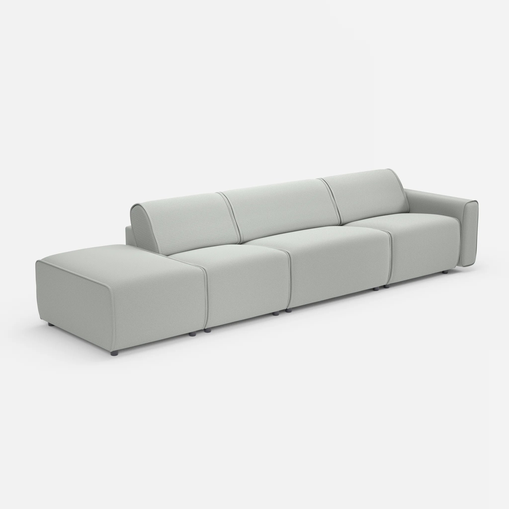 3 Sitzer Sofa Belleform mit offener Seite links 1 credopepper in Dunkelgrau von der Seite