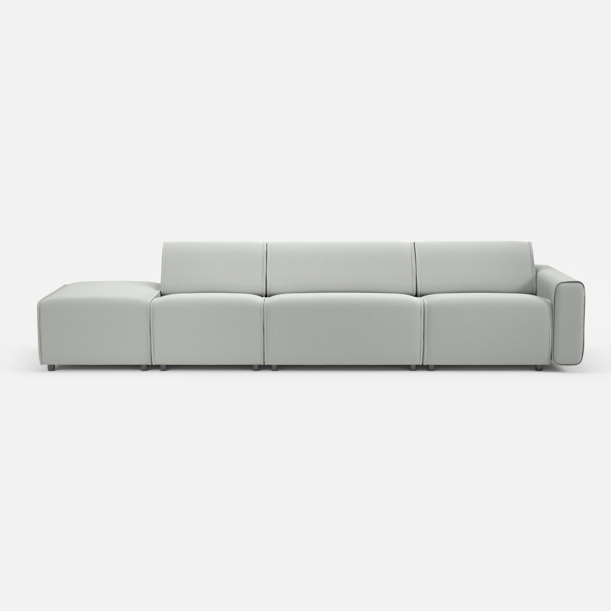 3 Sitzer Sofa Belleform mit offener Seite links 1 credopepper in Dunkelgrau von vorne