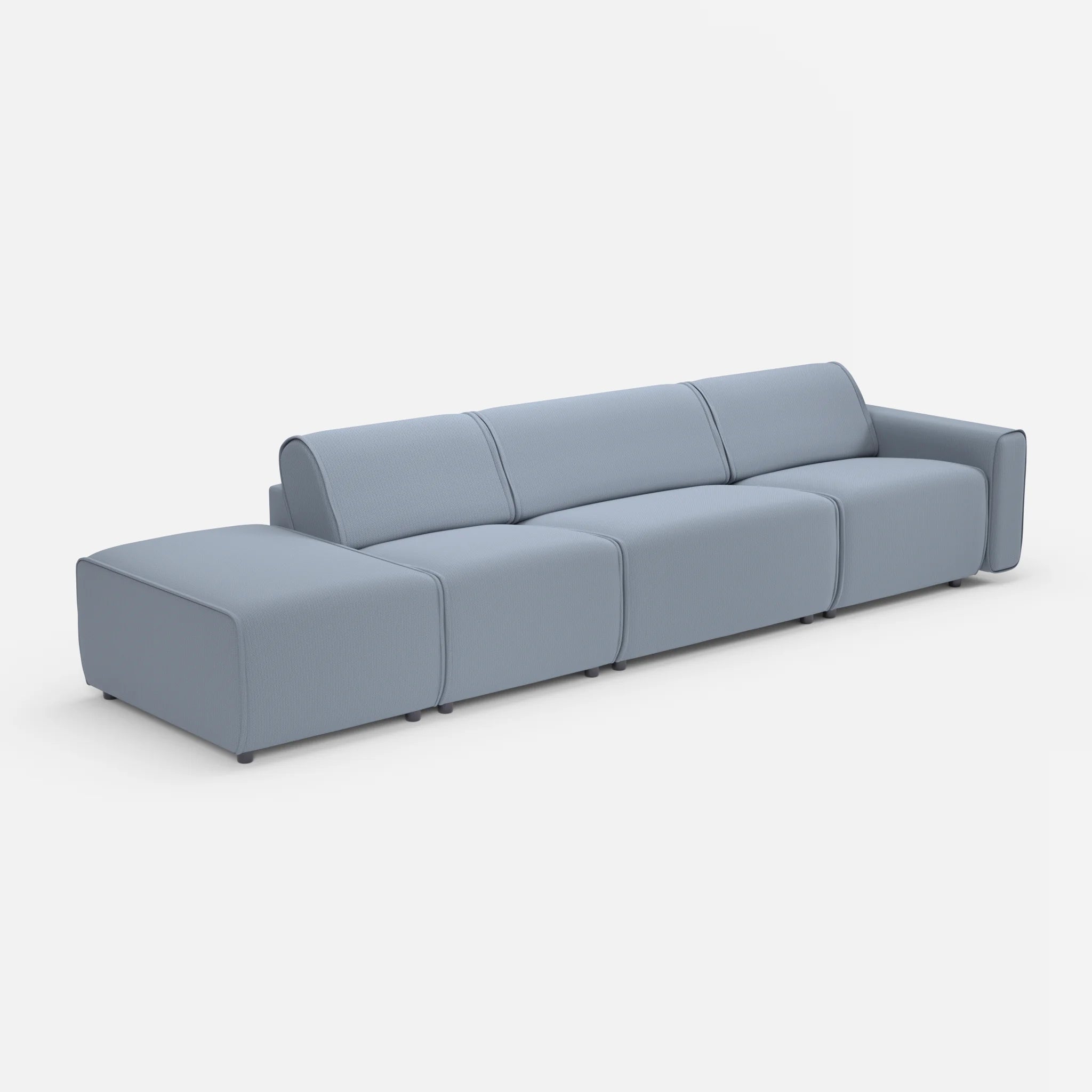 3 Sitzer Sofa Belleform mit offener Seite links 1 credosea in Blau von der Seite