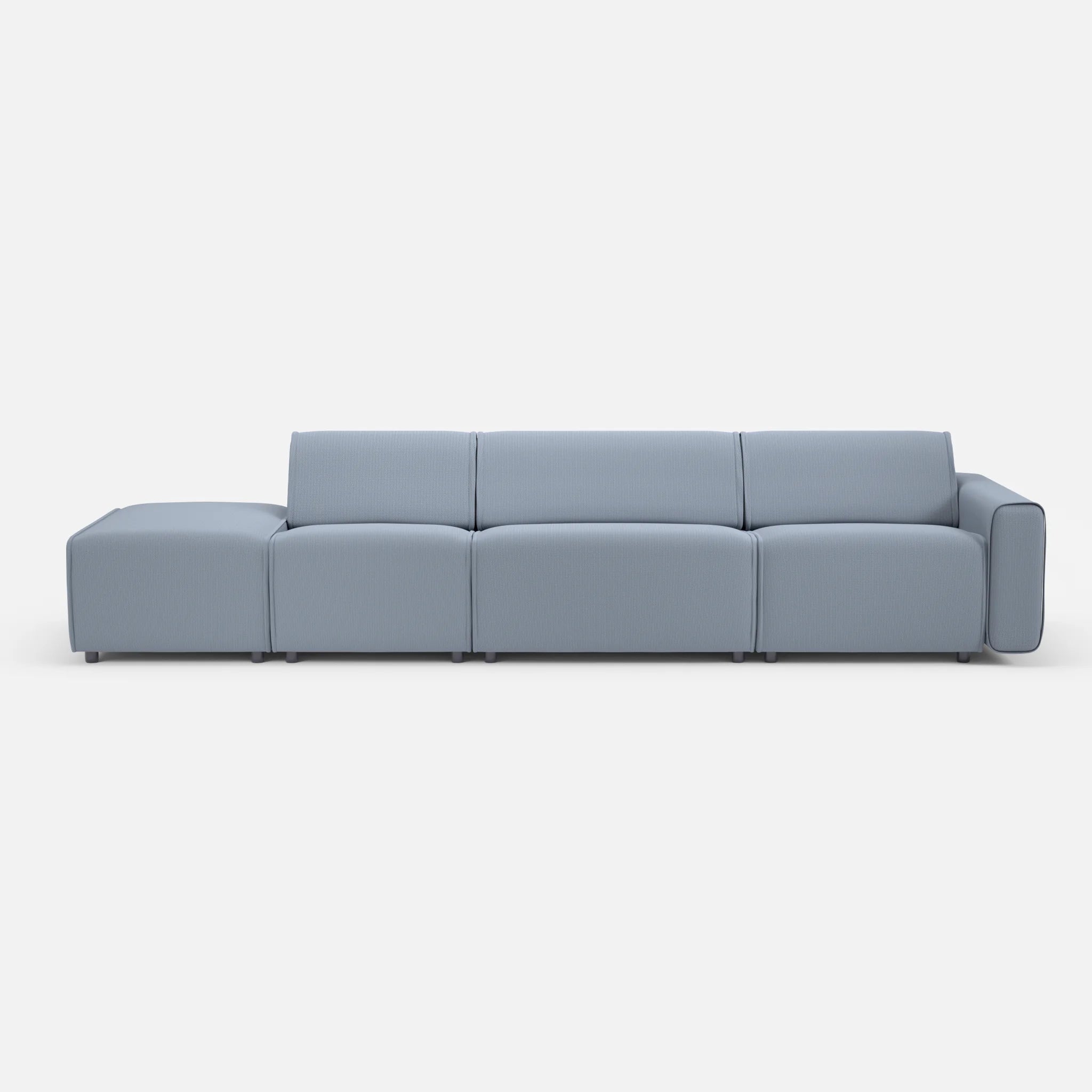 3 Sitzer Sofa Belleform mit offener Seite links 1 credosea in Blau von vorne