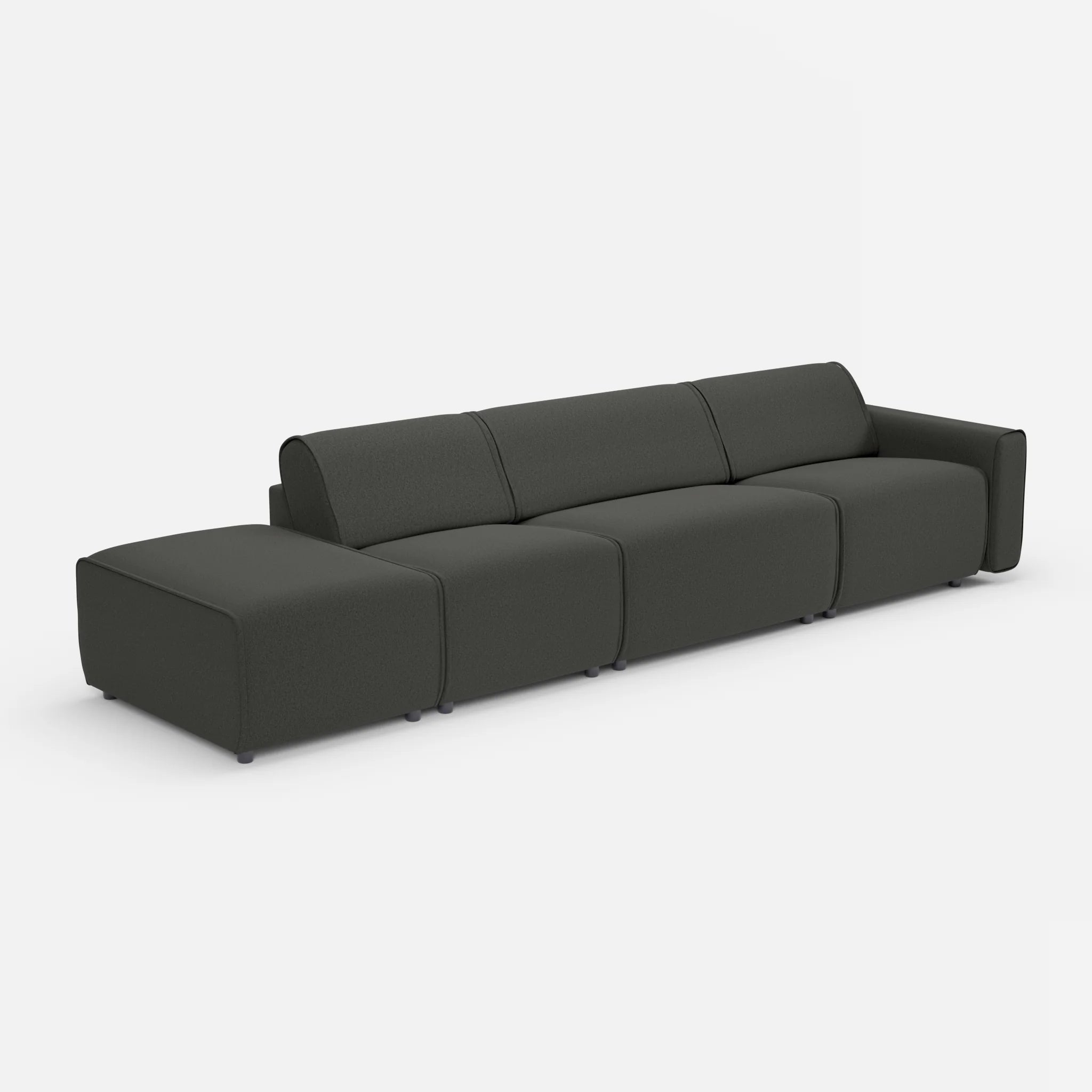3 Sitzer Sofa Belleform mit offener Seite links 1 dama0002 in Anthrazit von der Seite