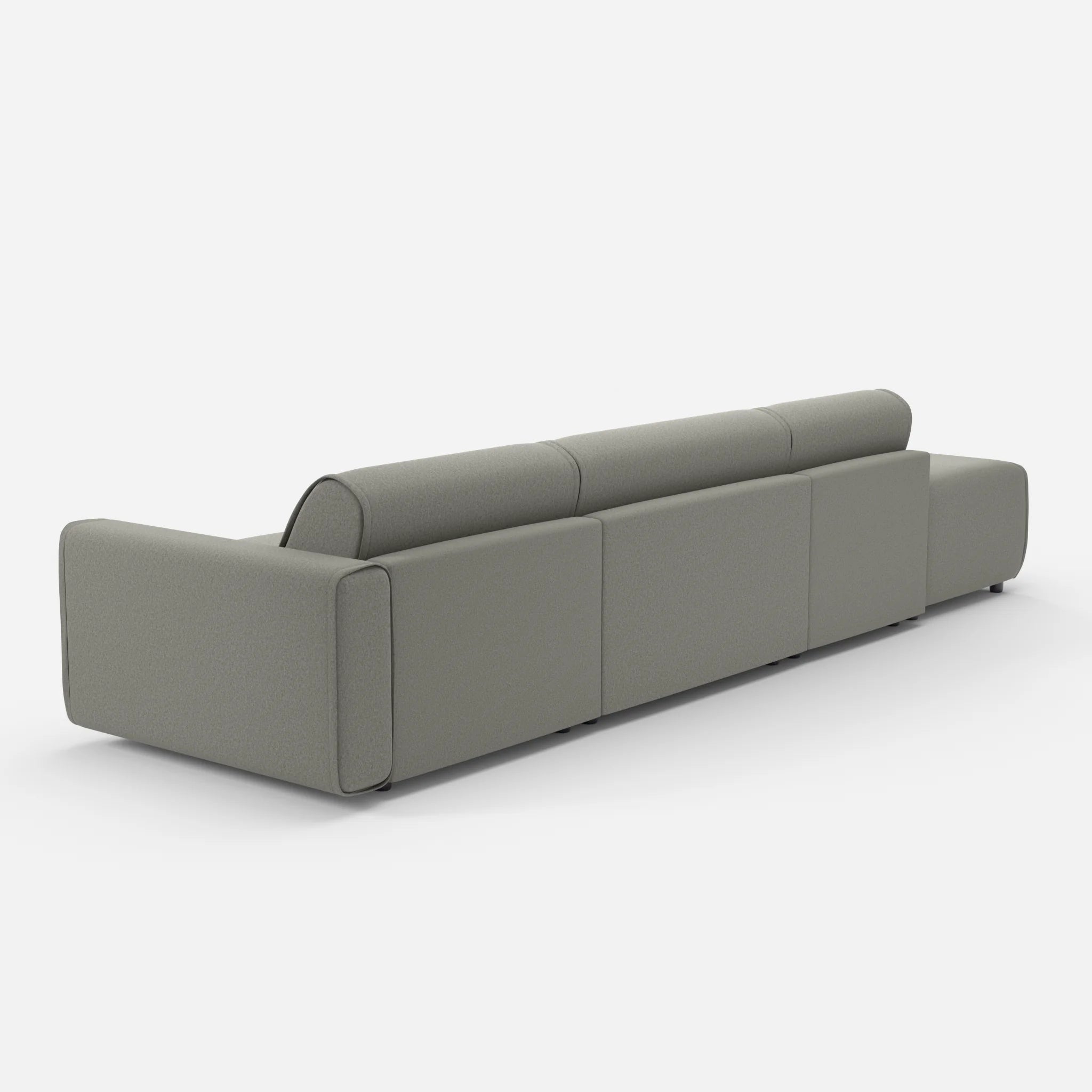 3 Sitzer Sofa Belleform mit offener Seite links 1 dama0003 in Mittelgrau von hinten