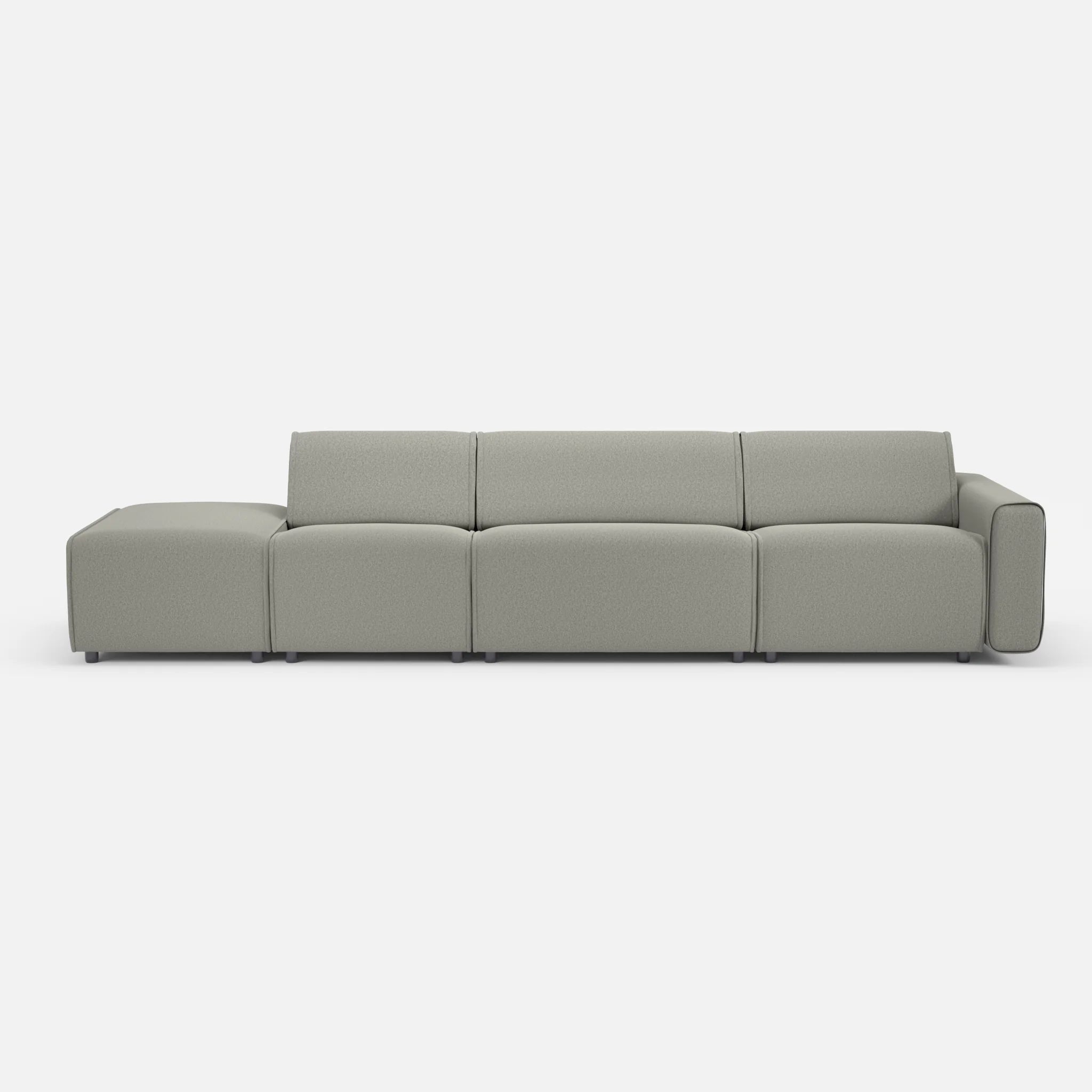 3 Sitzer Sofa Belleform mit offener Seite links 1 dama0003 in Mittelgrau von vorne