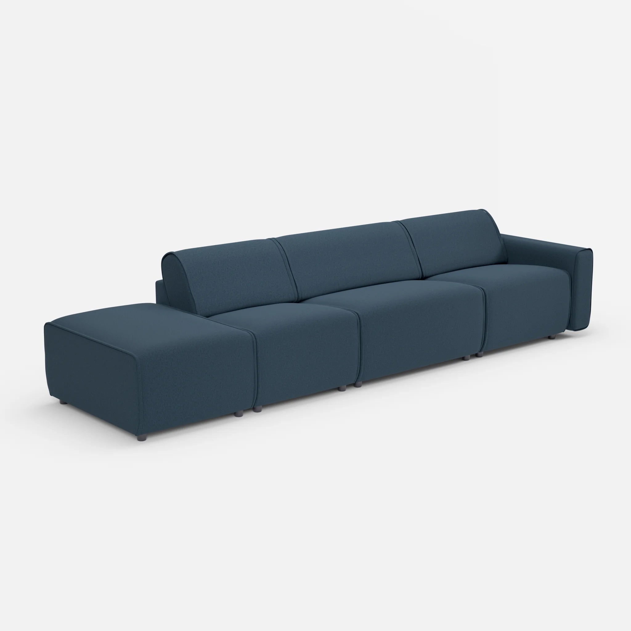 3 Sitzer Sofa Belleform mit offener Seite links 1 dama0014 in Dunkelblau von der Seite