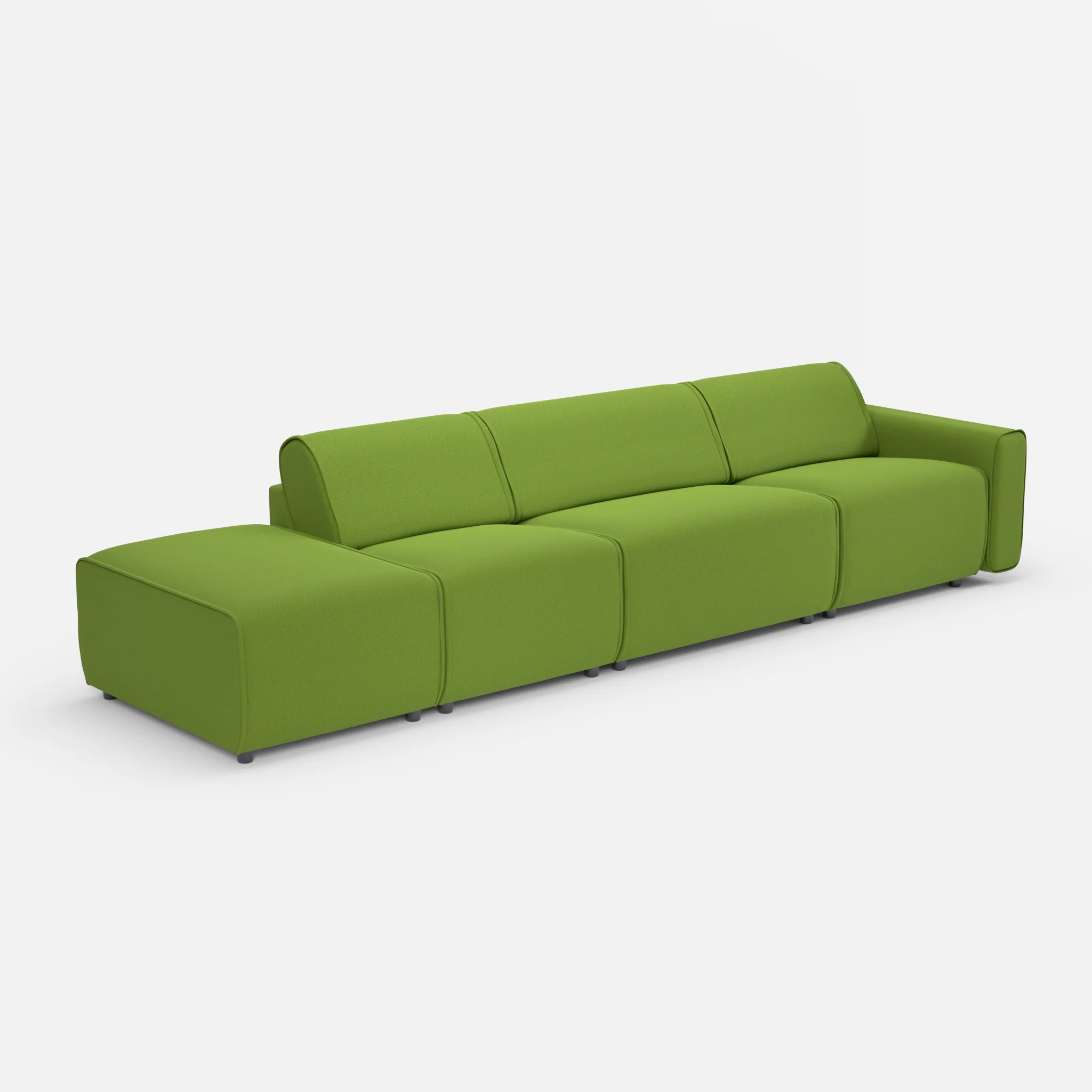 3 Sitzer Sofa Belleform mit offener Seite links 1 dama0027 in Grün von der Seite