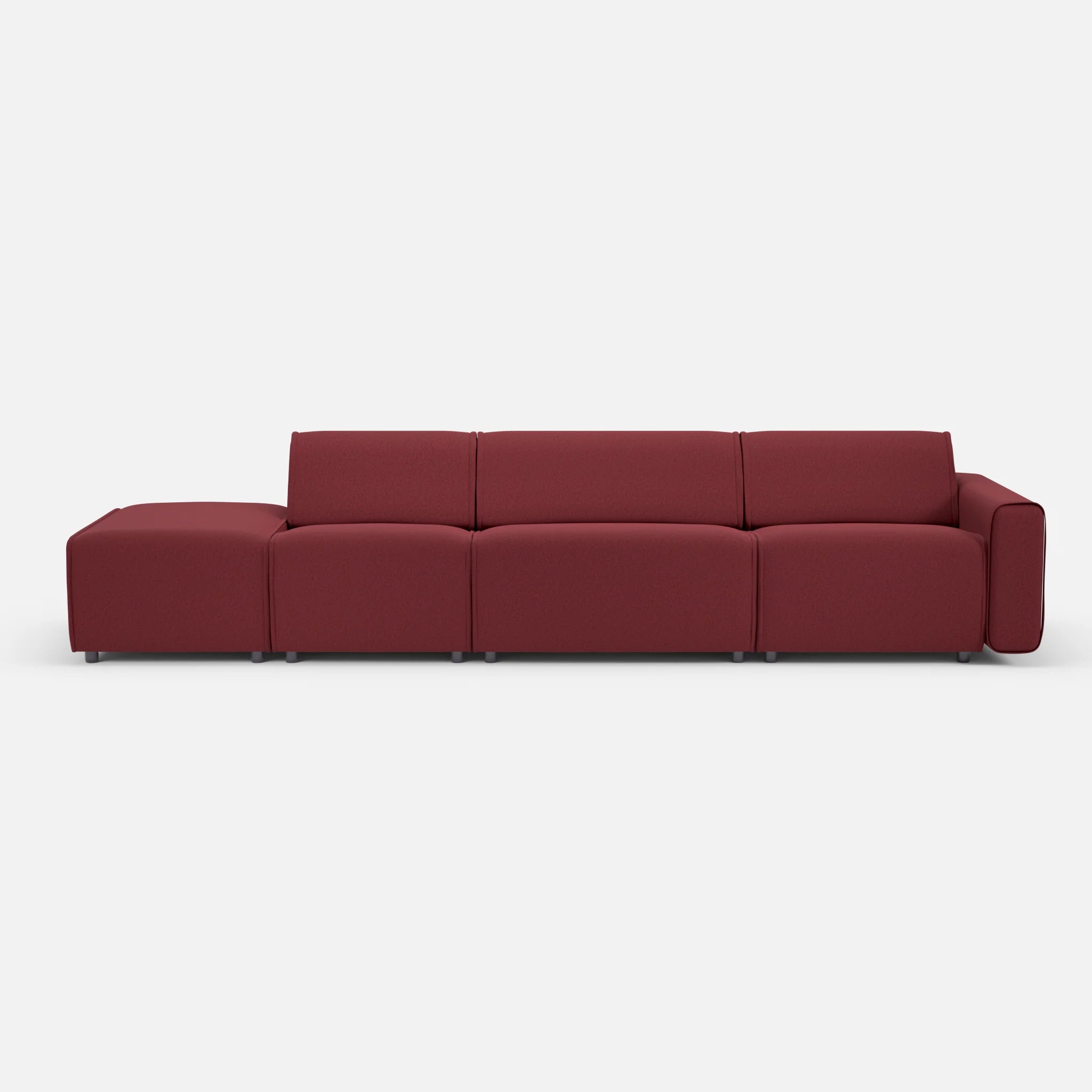 3 Sitzer Sofa Belleform mit offener Seite links 1 dama0034 in Bordeaux von vorne