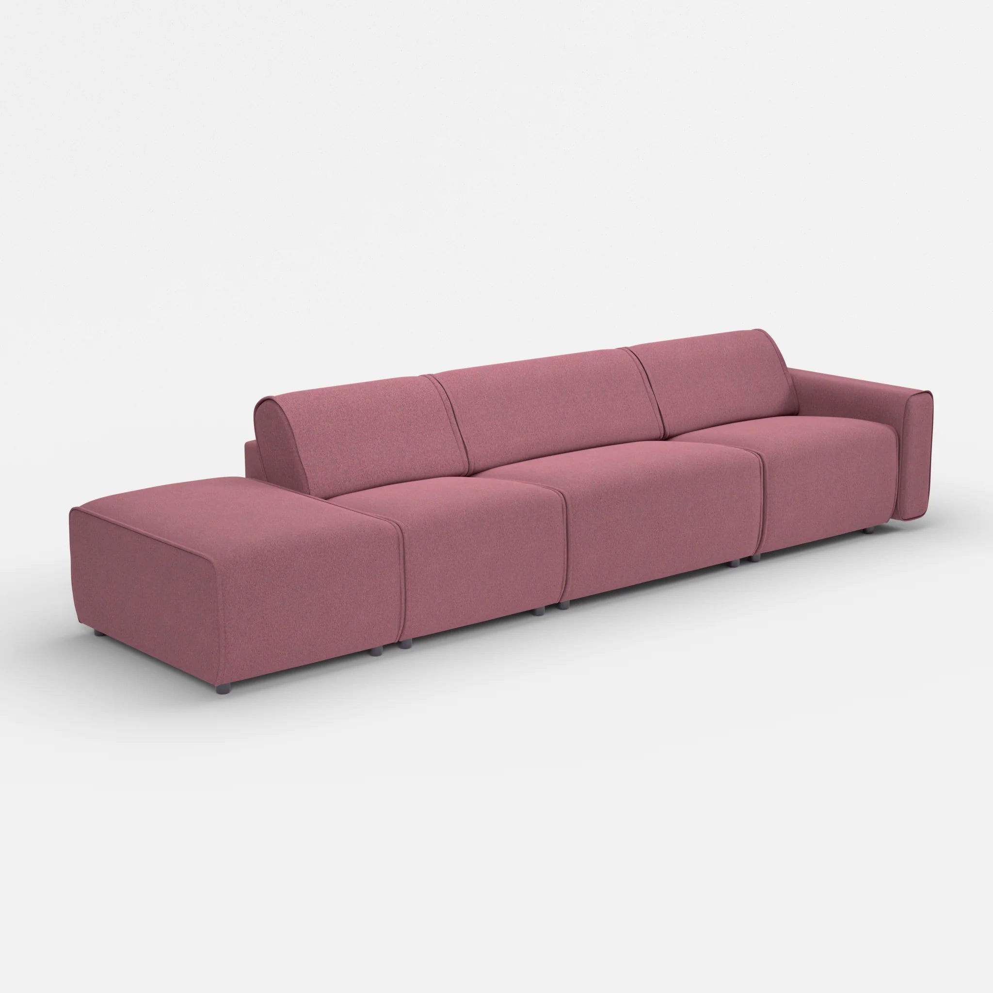 3 Sitzer Sofa Belleform mit offener Seite links 1 dama0041 in Violett von der Seite