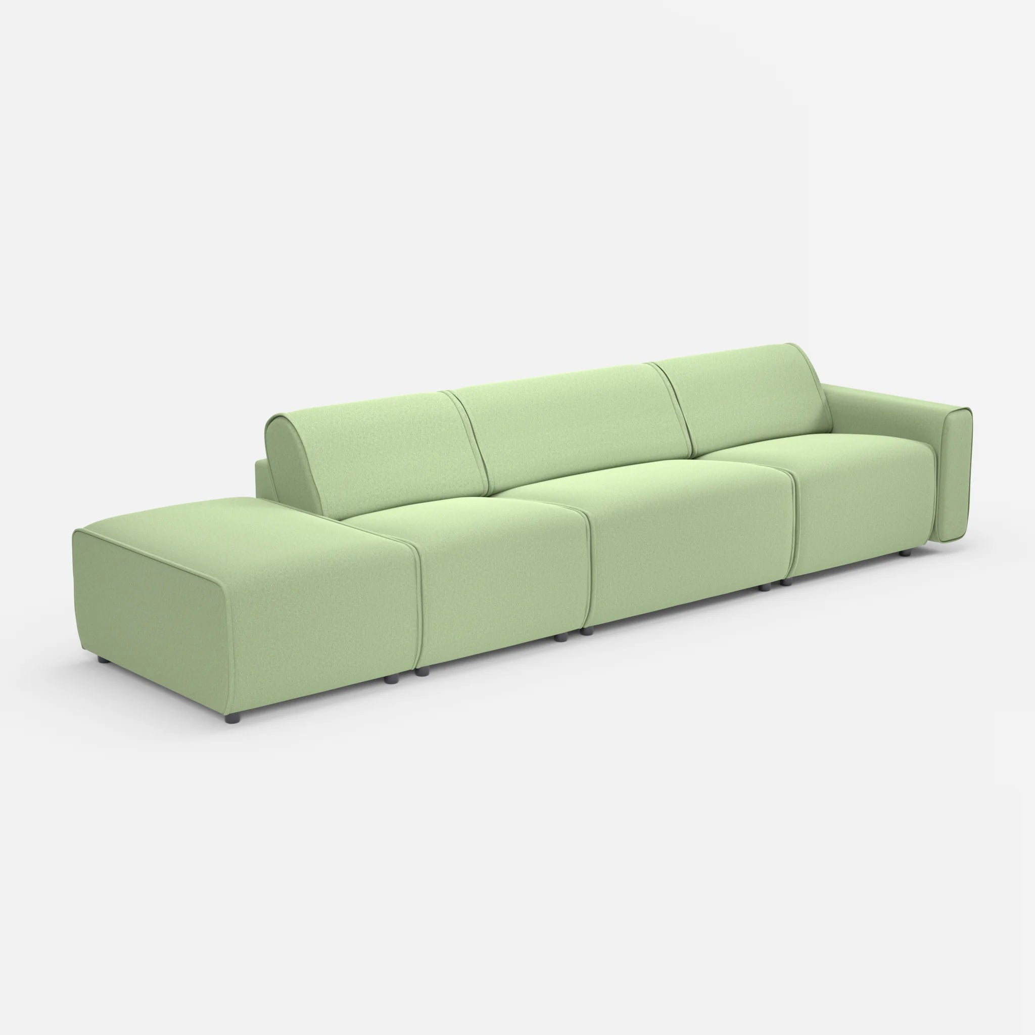 3 Sitzer Sofa Belleform mit offener Seite links 1 dama0042 in Hellgrün von der Seite