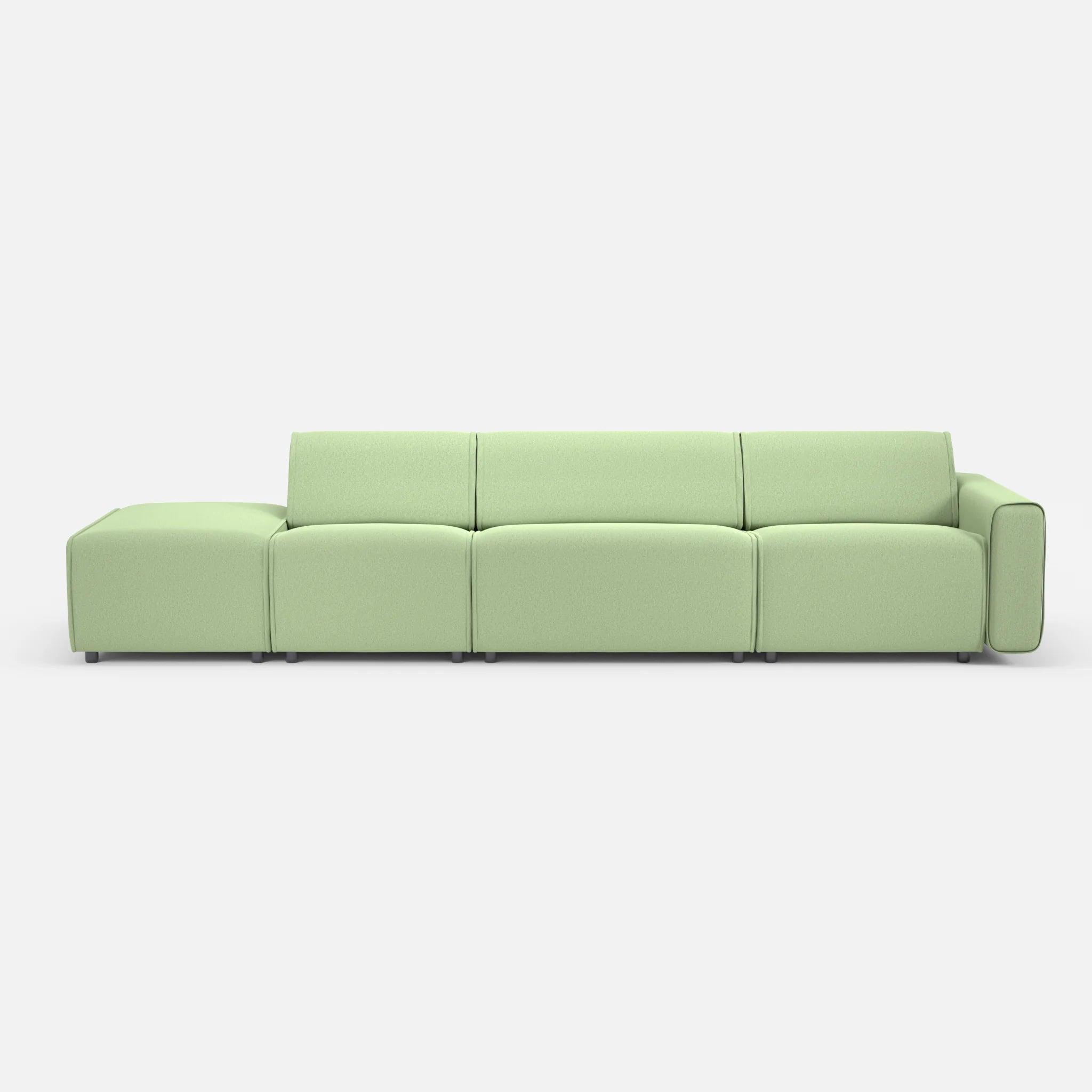 3 Sitzer Sofa Belleform mit offener Seite links 1 dama0042 in Hellgrün von vorne