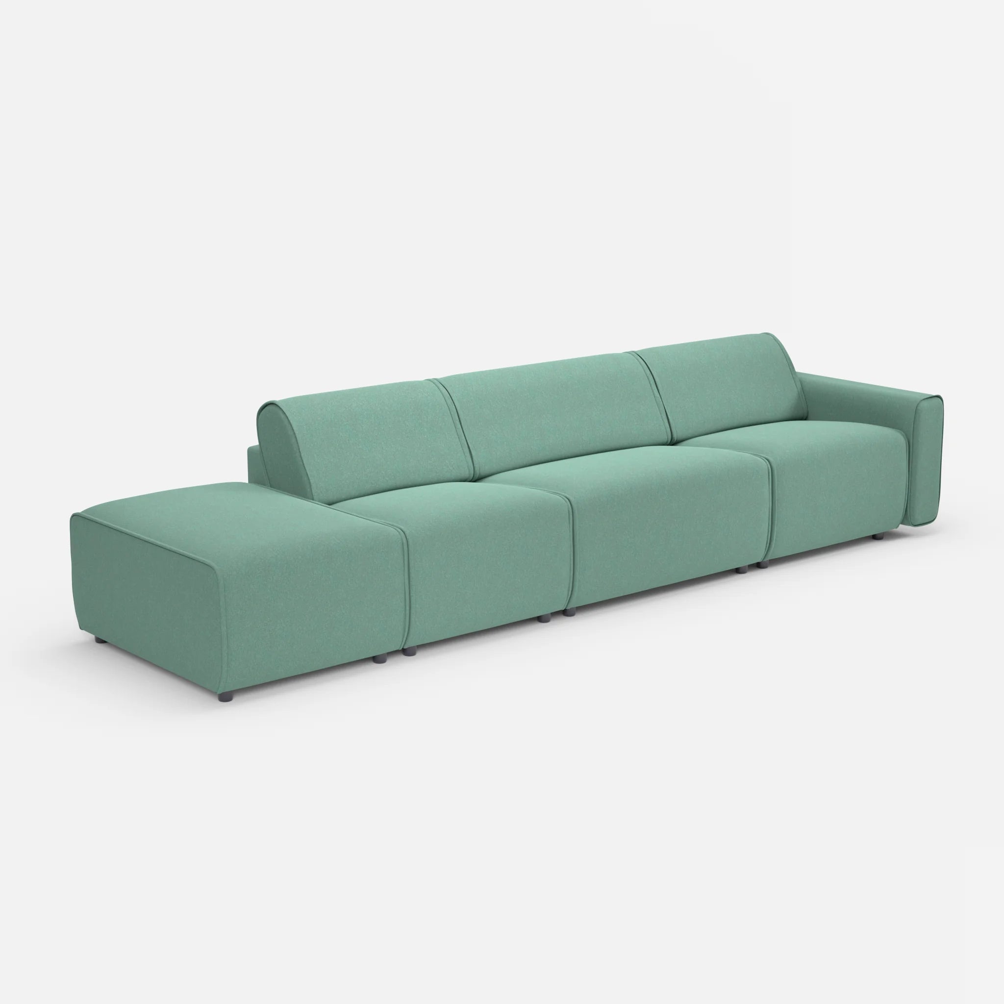 3 Sitzer Sofa Belleform mit offener Seite links 1 dama0045 in Türkis von der Seite