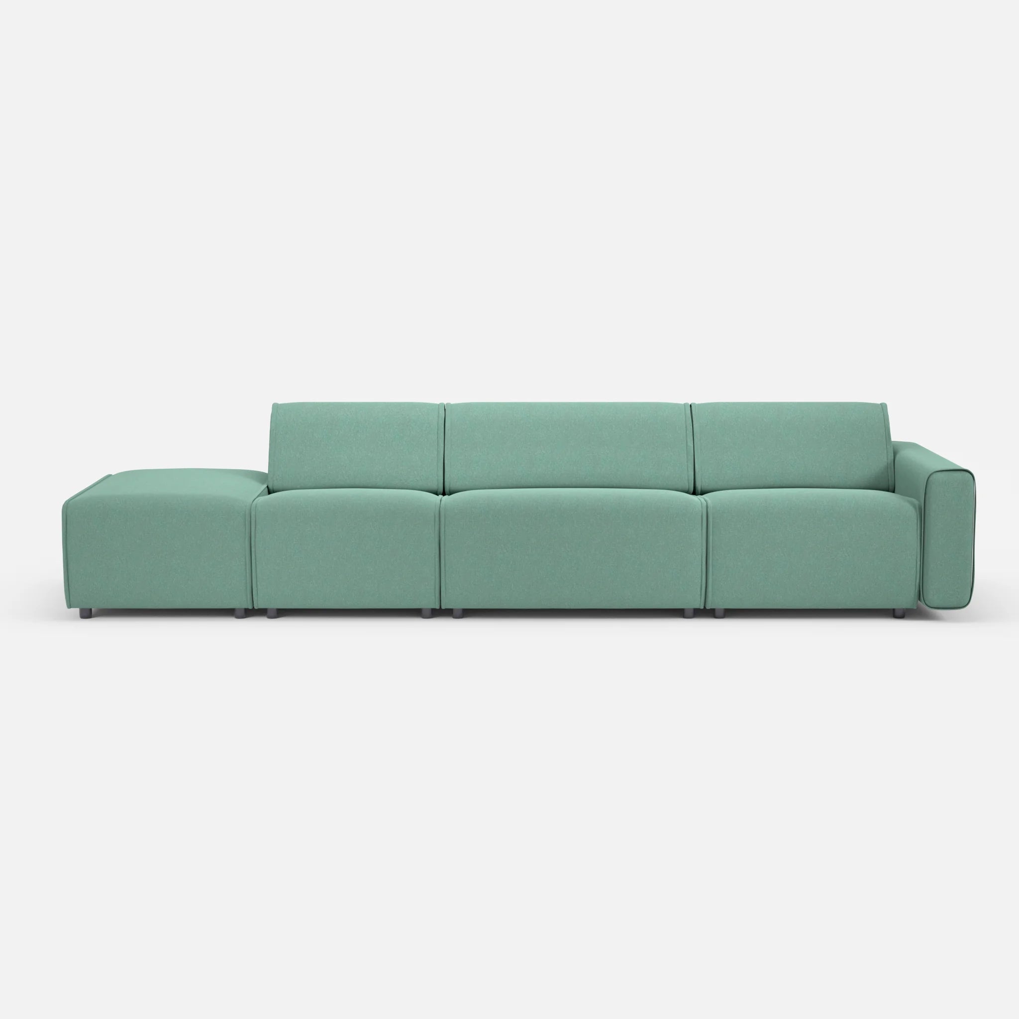 3 Sitzer Sofa Belleform mit offener Seite links 1 dama0045 in Türkis von vorne