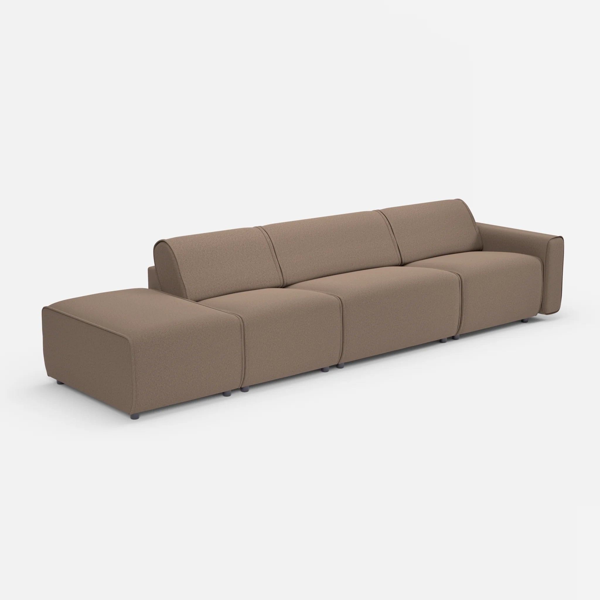 3 Sitzer Sofa Belleform mit offener Seite links 1 dama0051 in Braun von der Seite