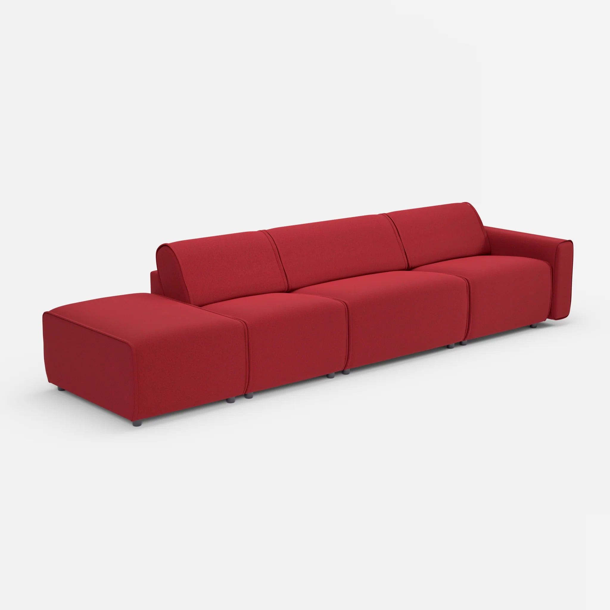 3 Sitzer Sofa Belleform mit offener Seite links 1 dama0053 in Rot von der Seite
