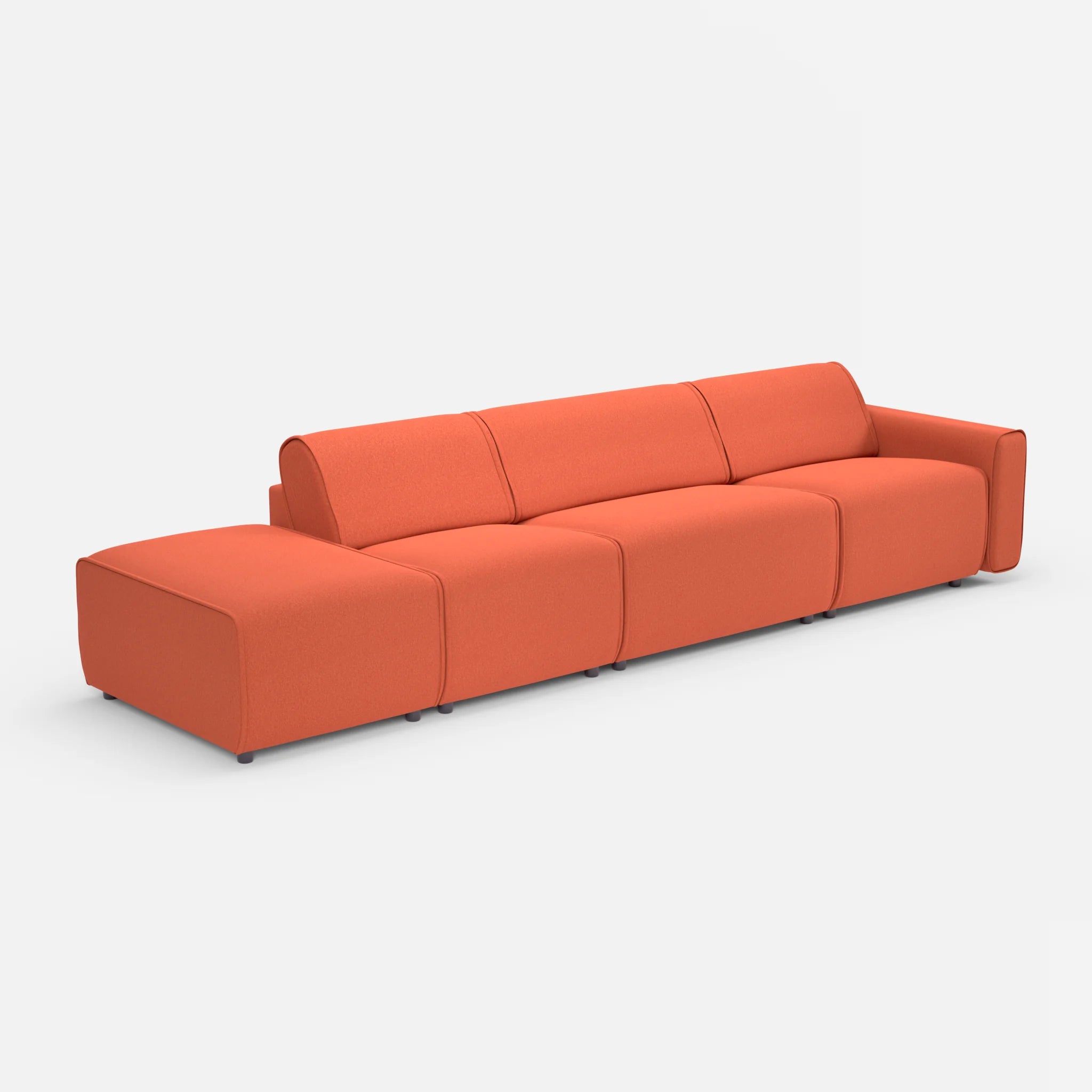 3 Sitzer Sofa Belleform mit offener Seite links 1 dama0062 in Orange von der Seite
