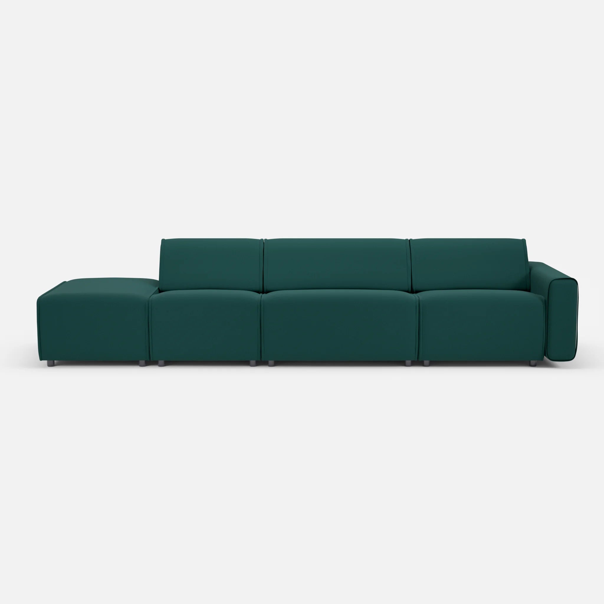 3 Sitzer Sofa Belleform mit offener Seite links 1 dama0073 in Petrol von vorne