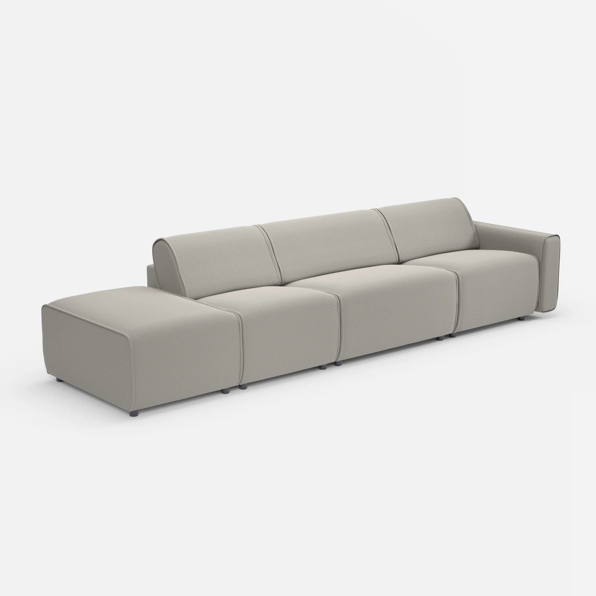 3 Sitzer Sofa Belleform mit offener Seite links 1 nabucco1003 in Hellgrau von der Seite