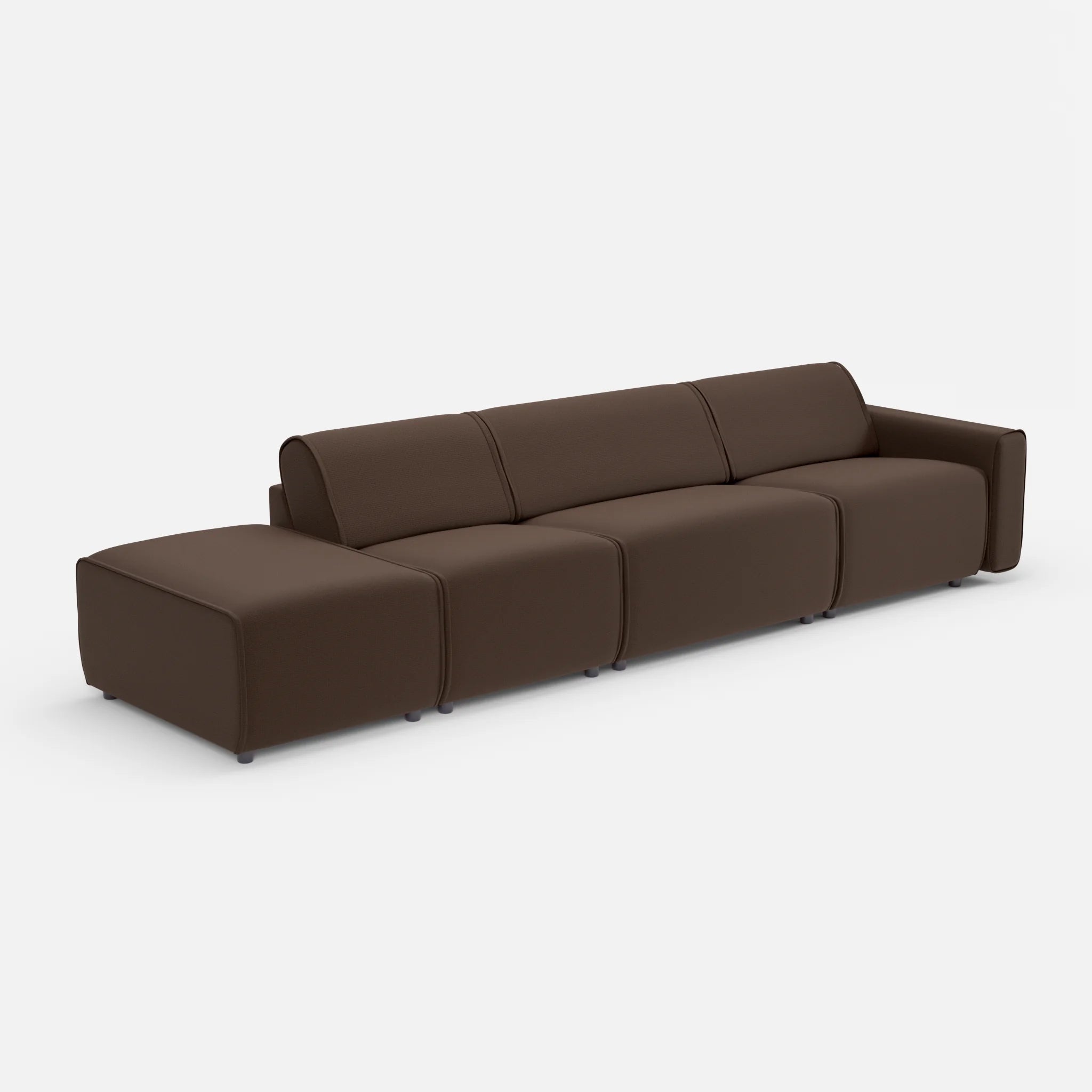 3 Sitzer Sofa Belleform mit offener Seite links 1 nabucco2022 in Dunkelbraun von der Seite