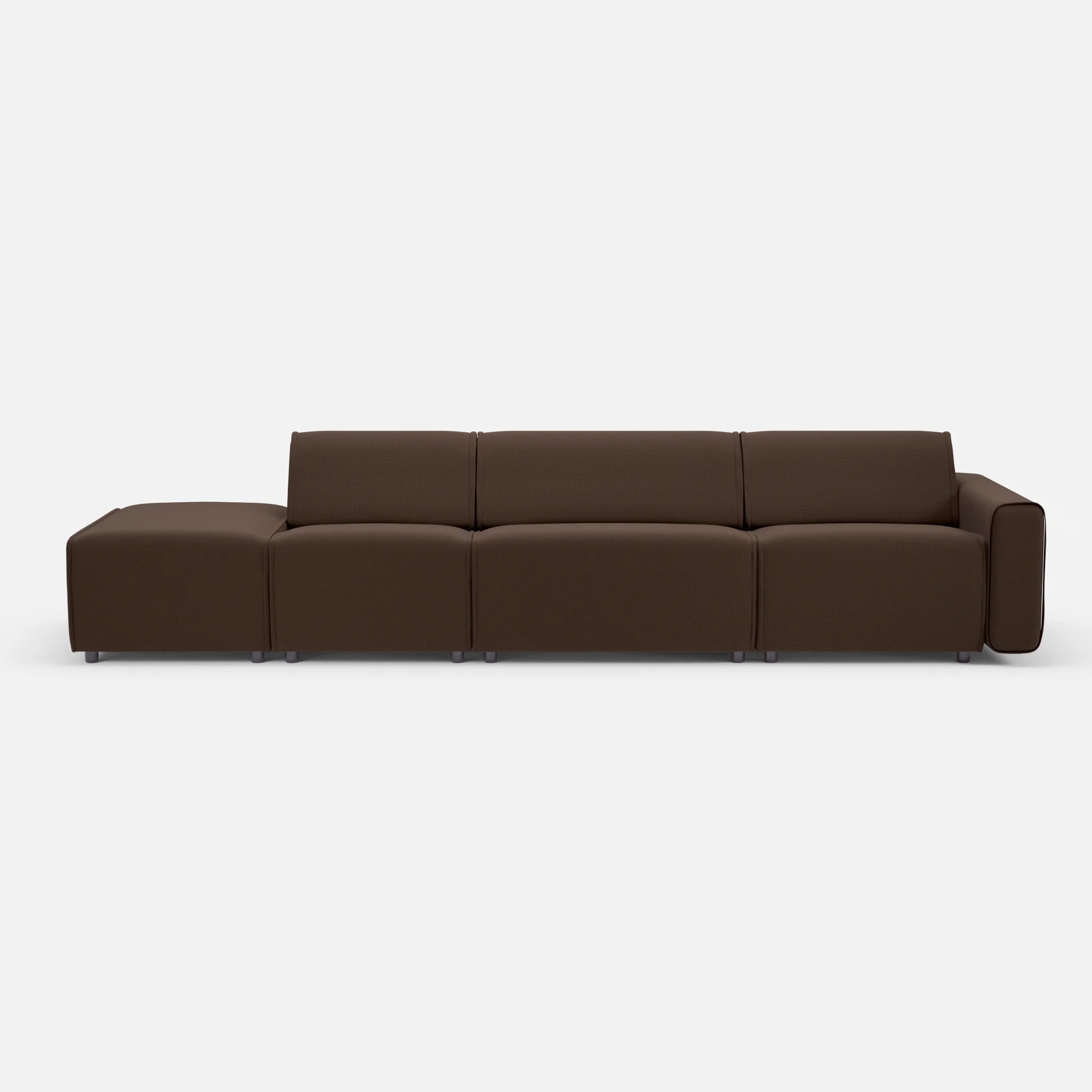 3 Sitzer Sofa Belleform mit offener Seite links 1 nabucco2022 in Dunkelbraun von vorne