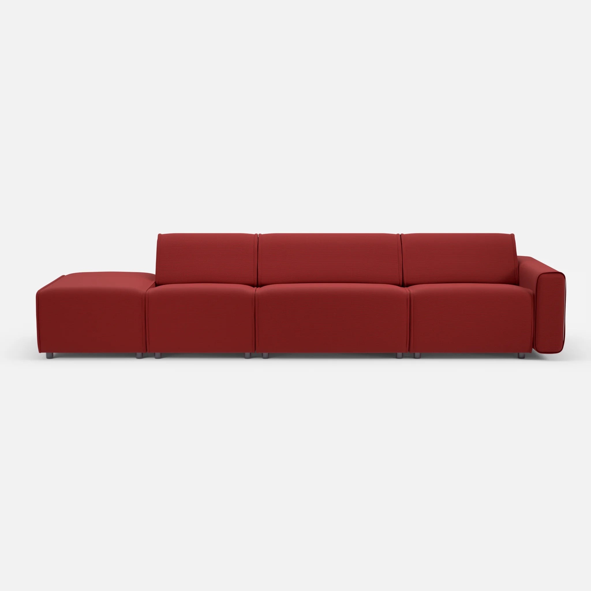 3 Sitzer Sofa Belleform mit offener Seite links 1 nabucco4021 in Rot von vorne