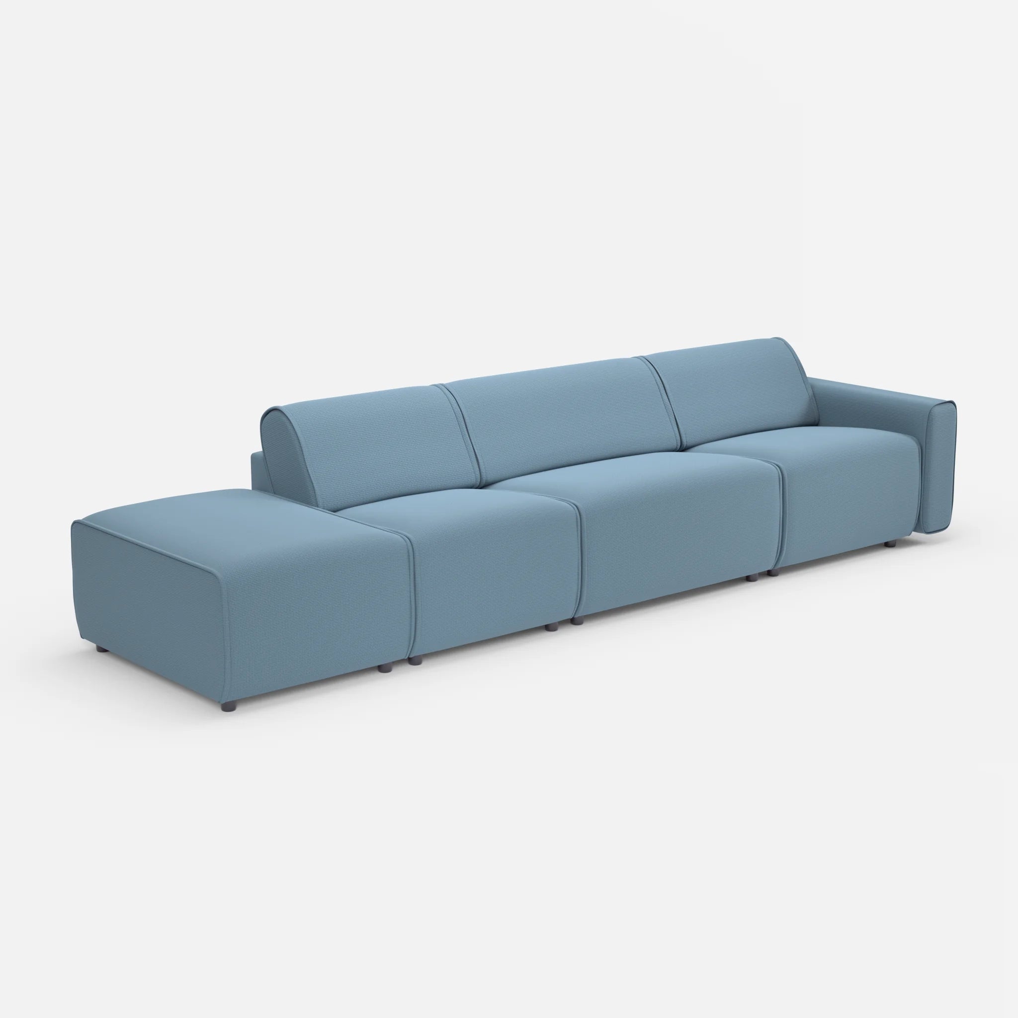 3 Sitzer Sofa Belleform mit offener Seite links 1 nabucco6043 in Blau von der Seite