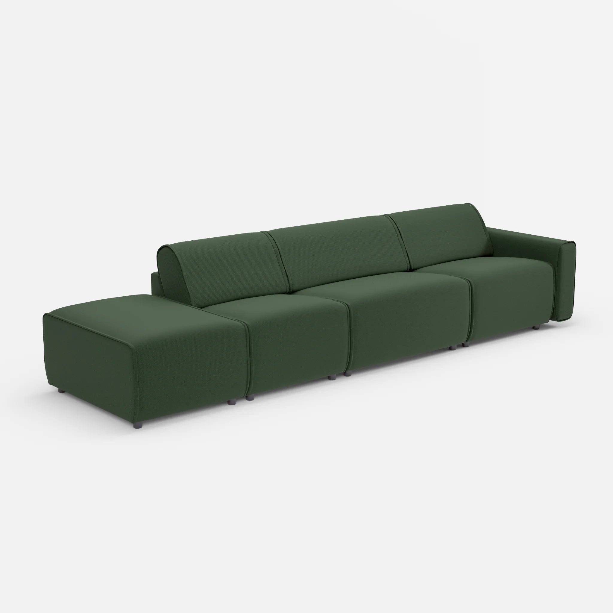 3 Sitzer Sofa Belleform mit offener Seite links 1 nabucco7029 in Dunkelgrün von der Seite