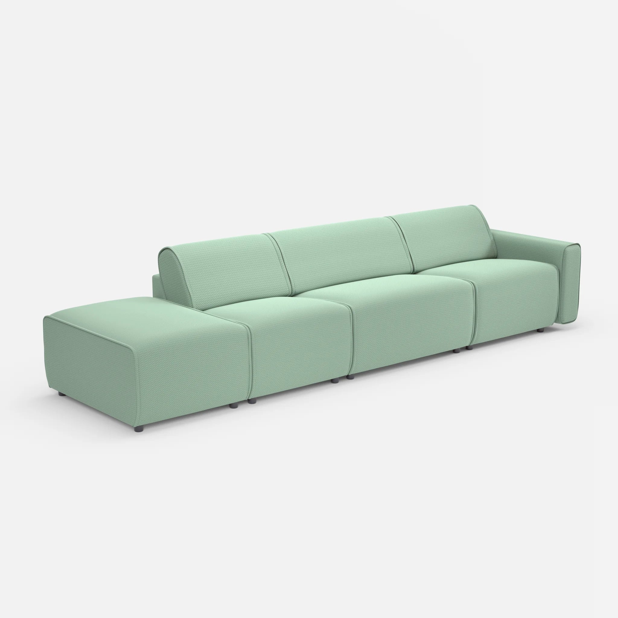3 Sitzer Sofa Belleform mit offener Seite links 1 nabucco7030 in Türkis von der Seite