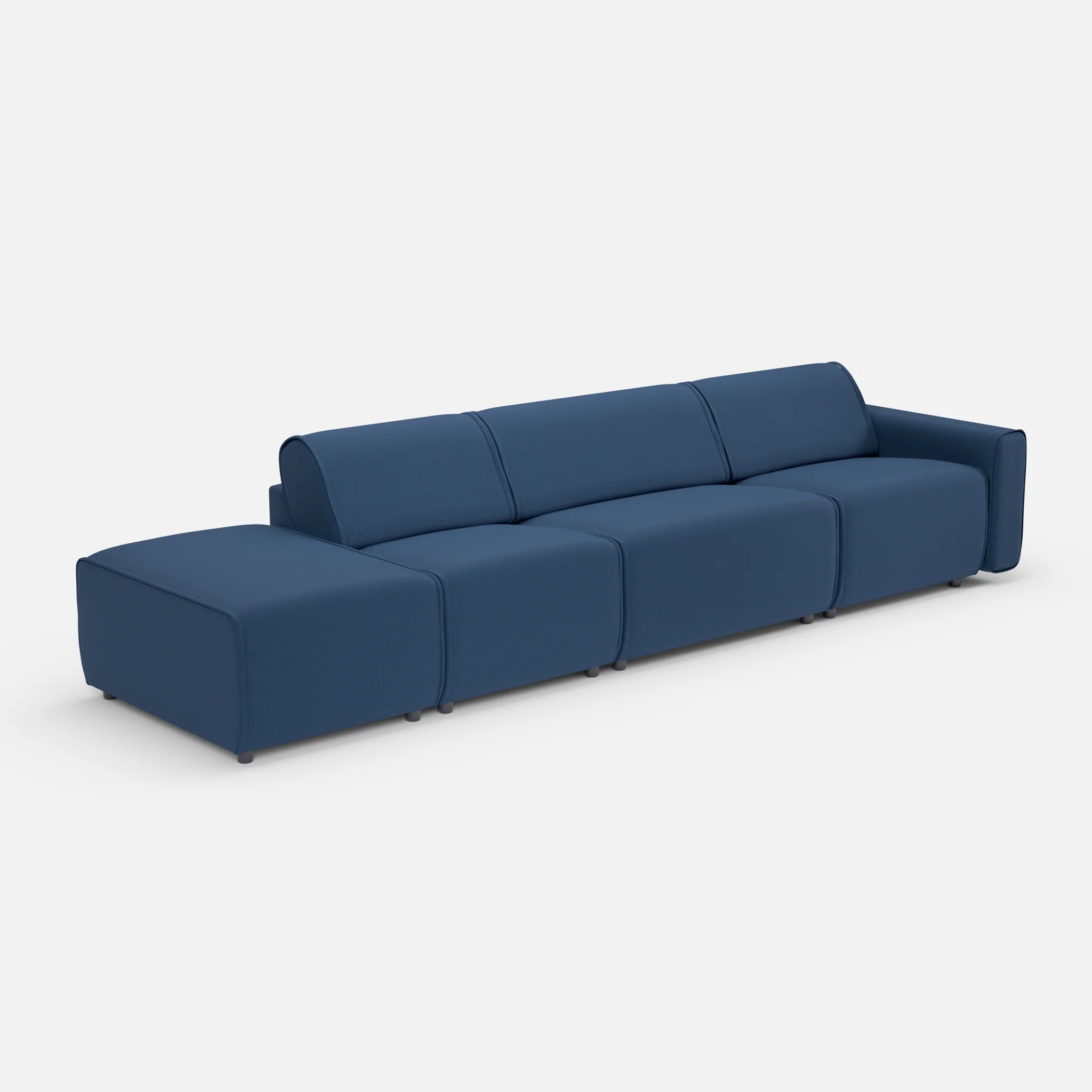 3 Sitzer Sofa Belleform mit offener Seite links 1 novumamur in Navy von der Seite