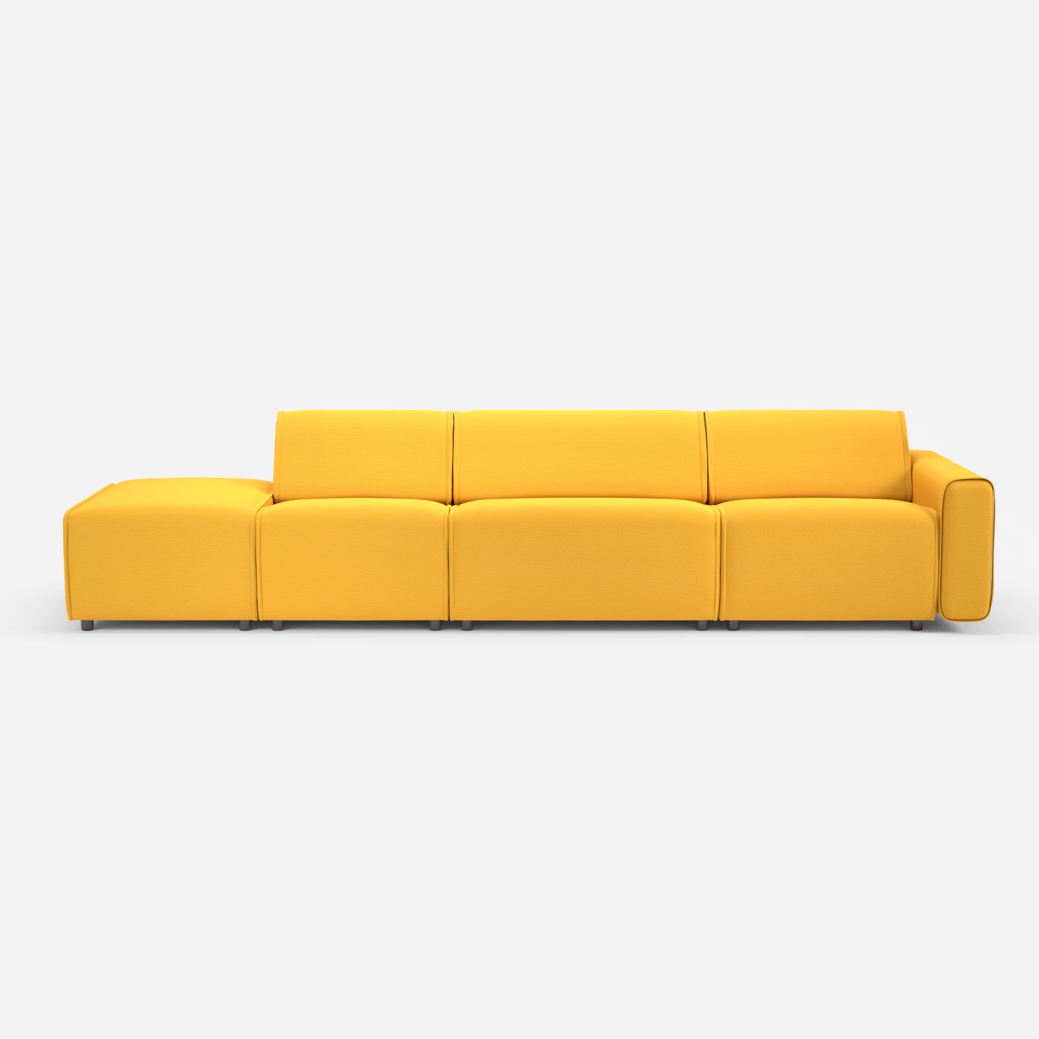 3 Sitzer Sofa Belleform mit offener Seite links 1 novumcurry in Curry von vorne